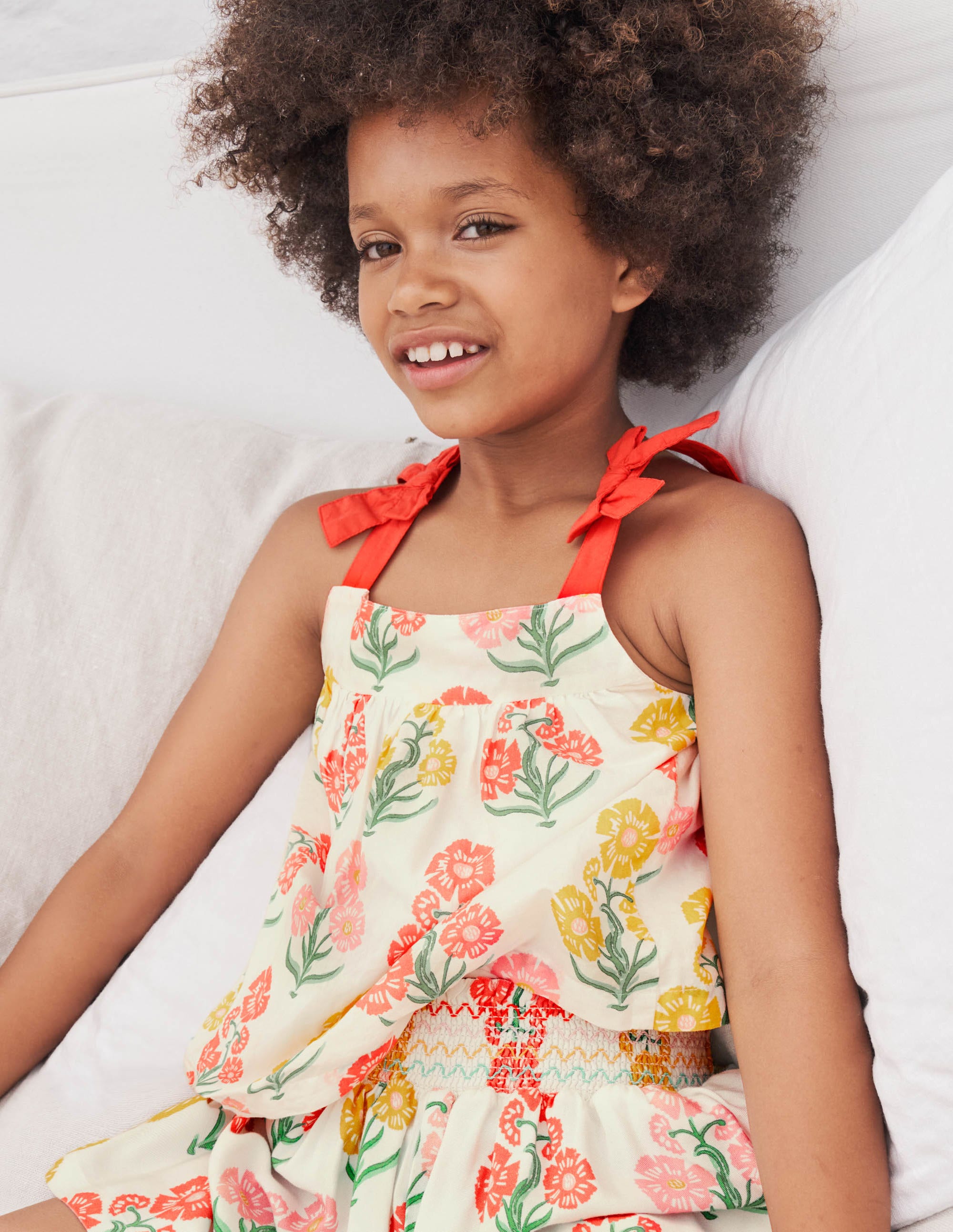 Tie Shoulder Printed Top-Molly Mahon Floral - Image 6