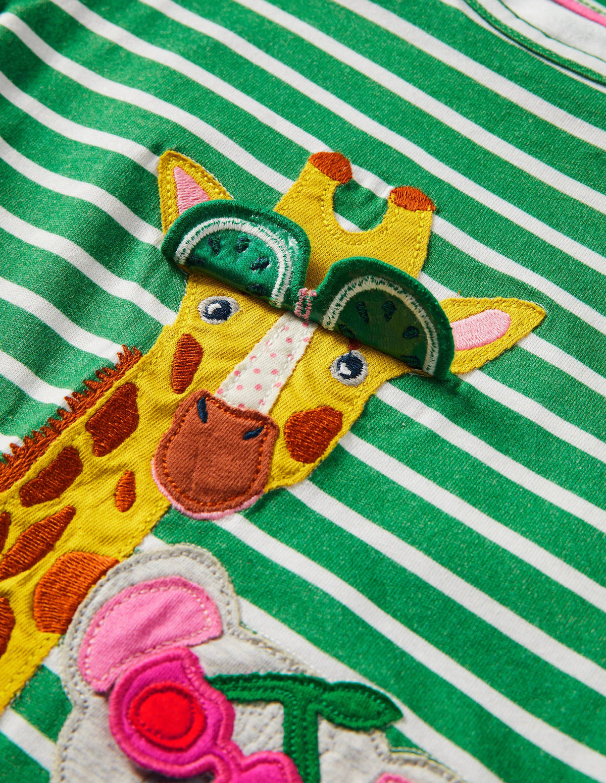 Lift-the-flap T-shirt-Tropical Green/ Ivory Giraffe - Image 3