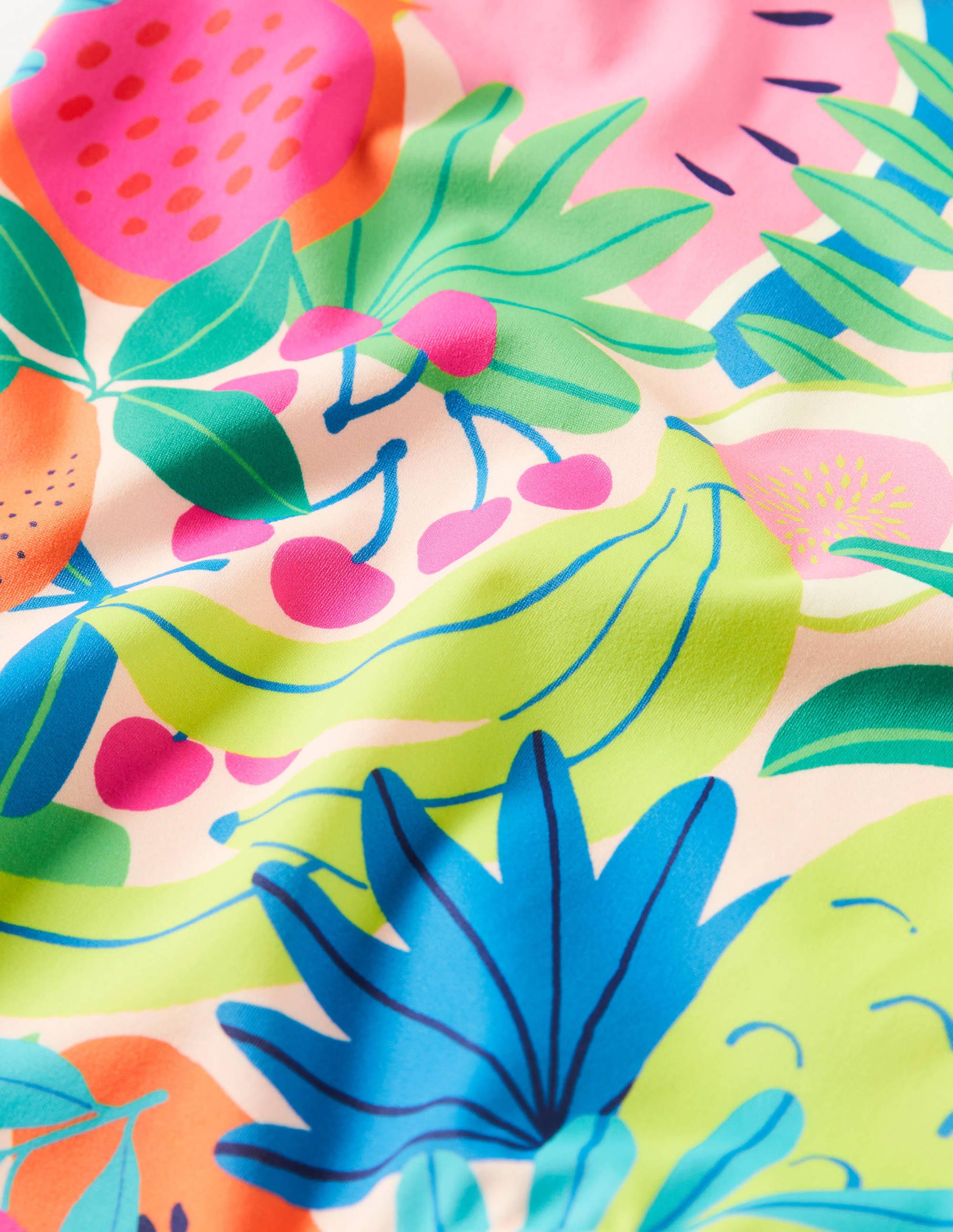 Cross-back Printed Swimsuit-Multi Tropical Fruit - Image 3