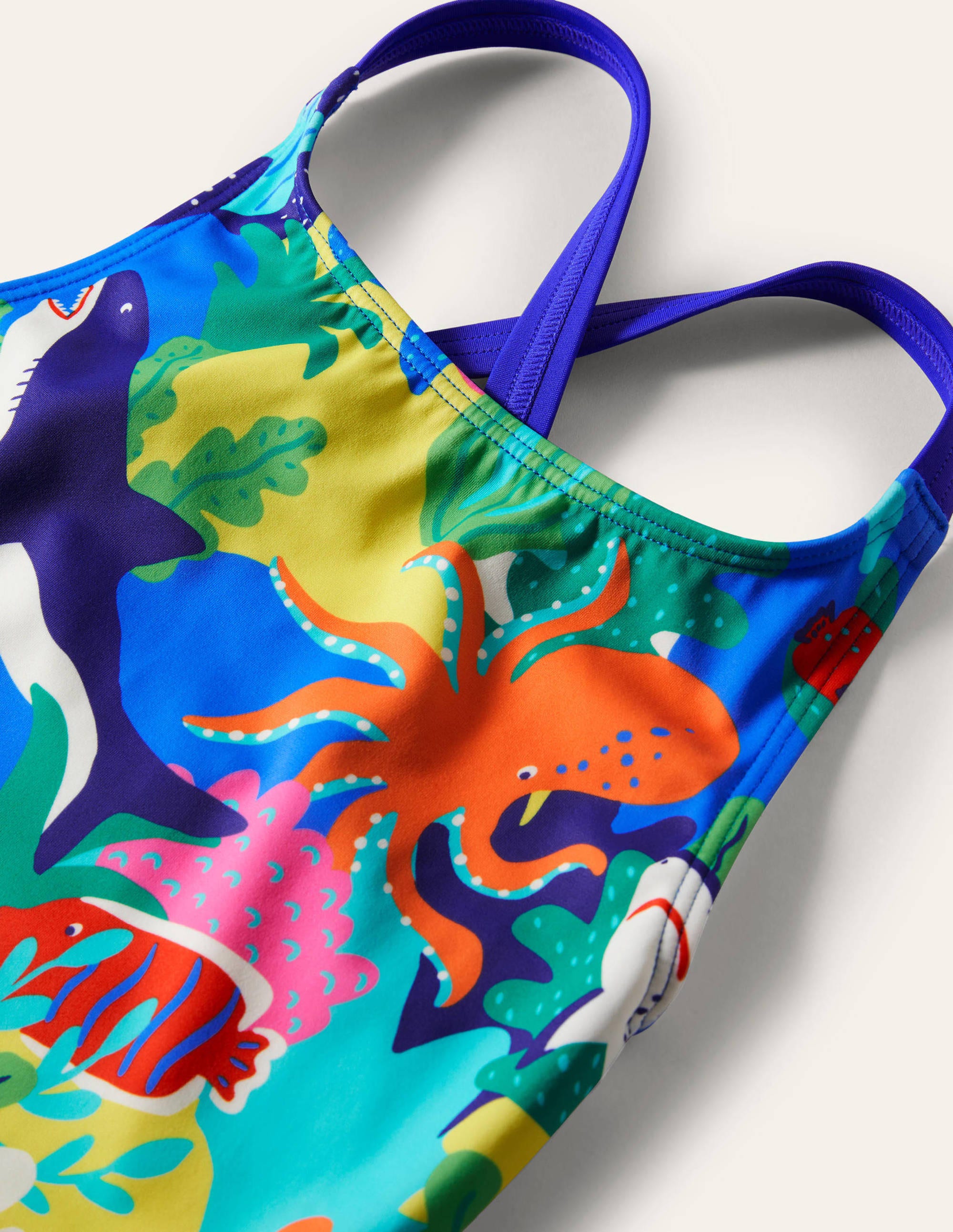 Cross-back Printed Swimsuit-Multi Rainbow Reef - Image 3