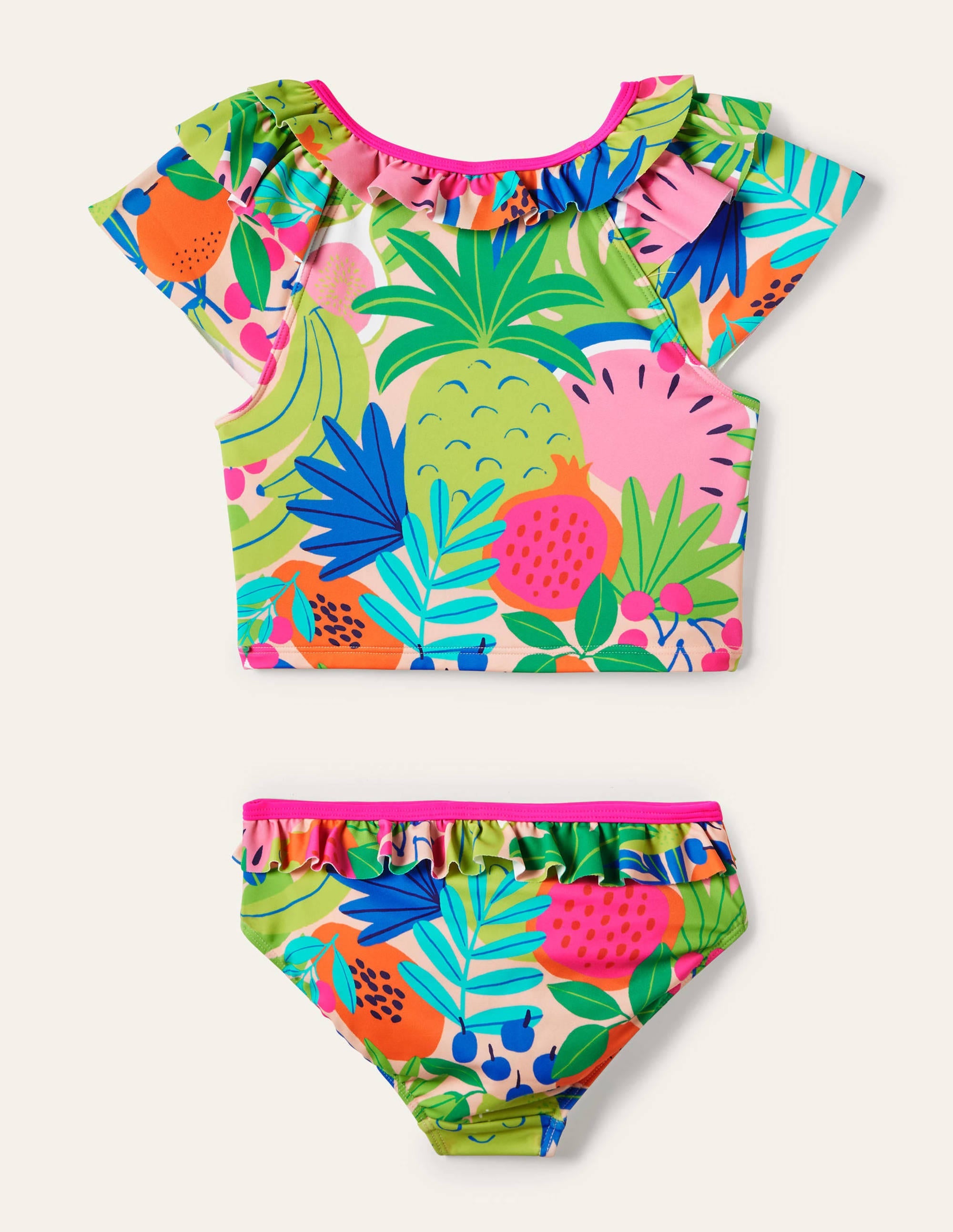Frilly Tankini Set-Multi Tropical Fruit - Image 2