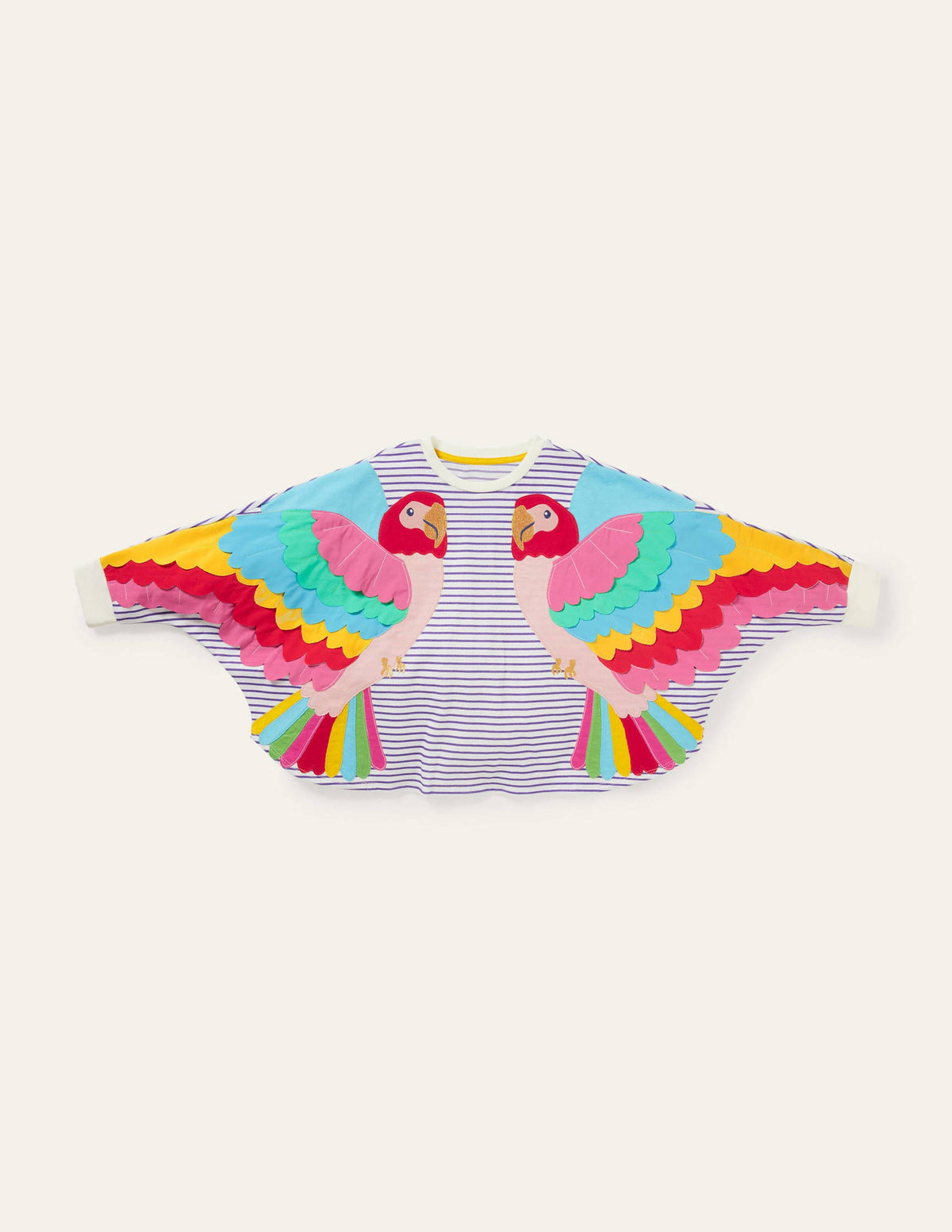 Appliqué Sweatshirt-Ivory / Starboard Parrot-1
