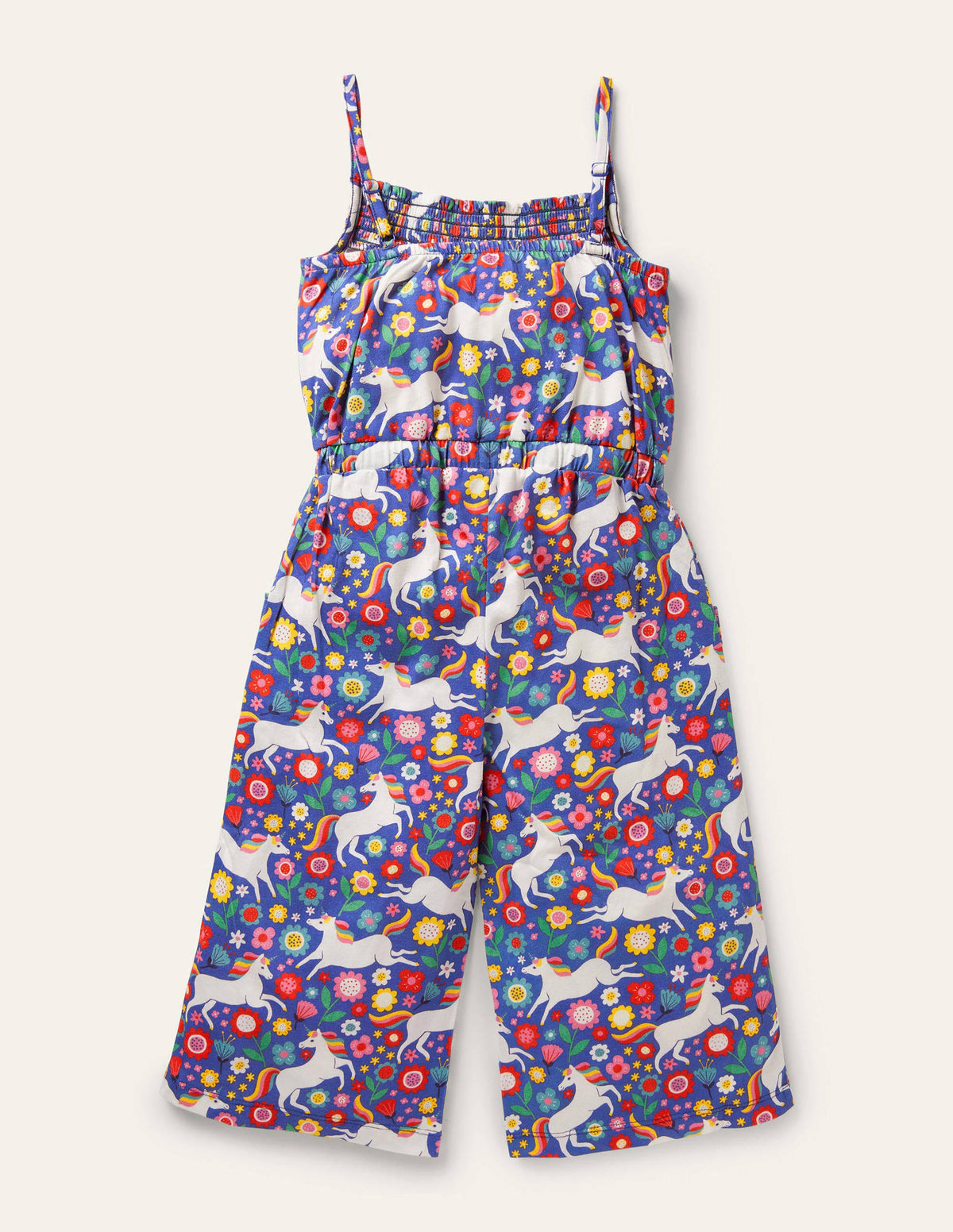 Wide Leg Jersey Jumpsuit-Bluebell Small Unicorn Floral - Image 2