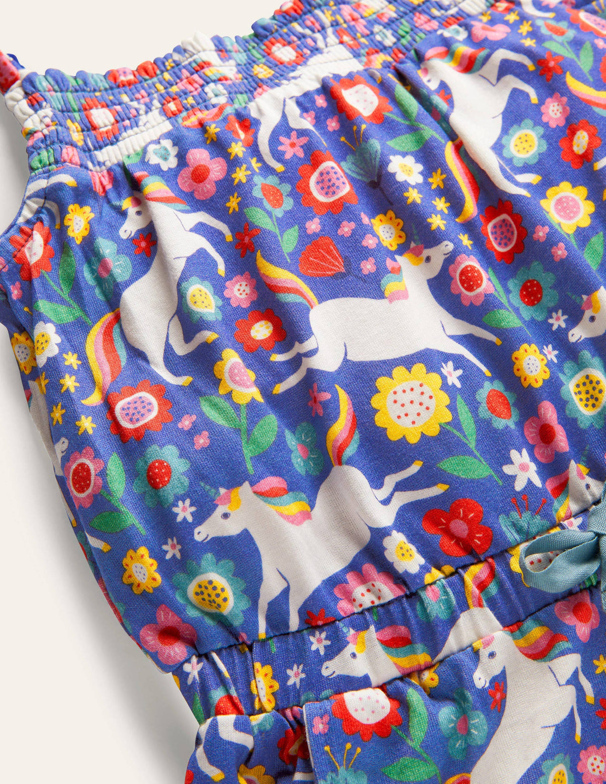 Wide Leg Jersey Jumpsuit-Bluebell Small Unicorn Floral-3