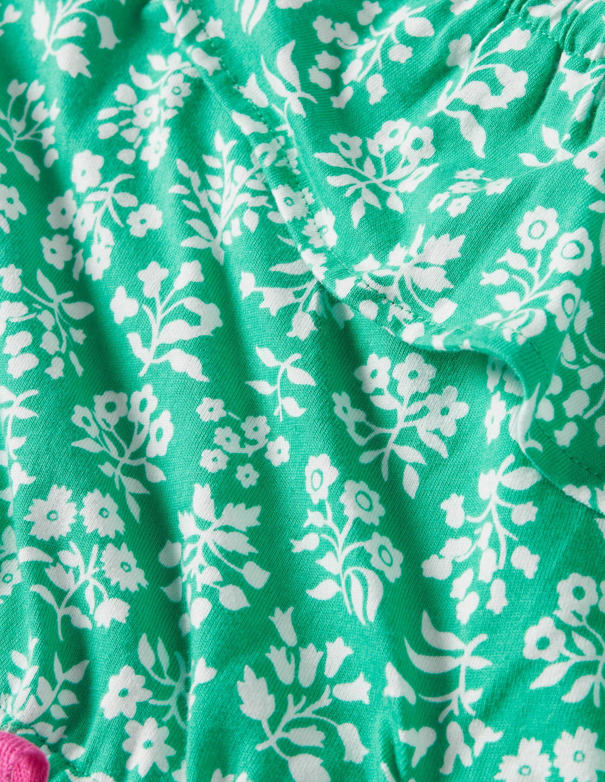 Jersey One Shoulder Playsuit-Tropical Green Woodblock-3