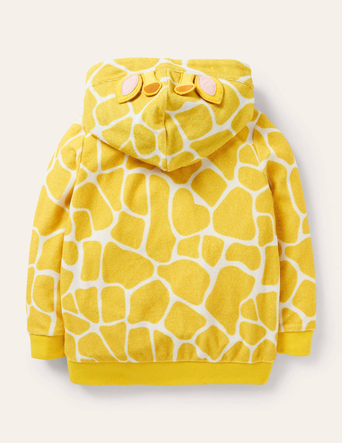 Novelty Towelling Hoodie-Daffodil Yellow Giraffe - Image 2