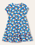 Drop Hem Jersey Dress-Moroccan Blue Love Rainbows