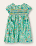 Smocked Dress-Fountain Green Spring Time