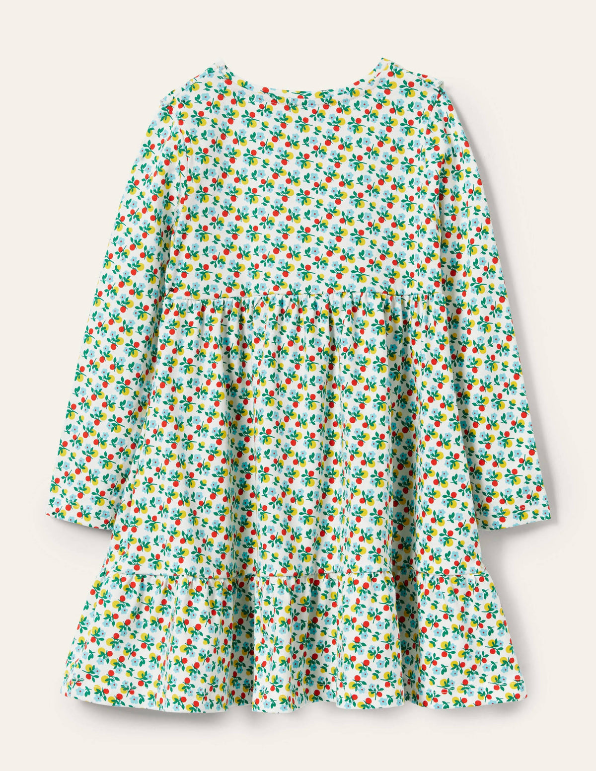 Frill Tiered Jersey Dress-Ivory Berry Blossom - Image 2