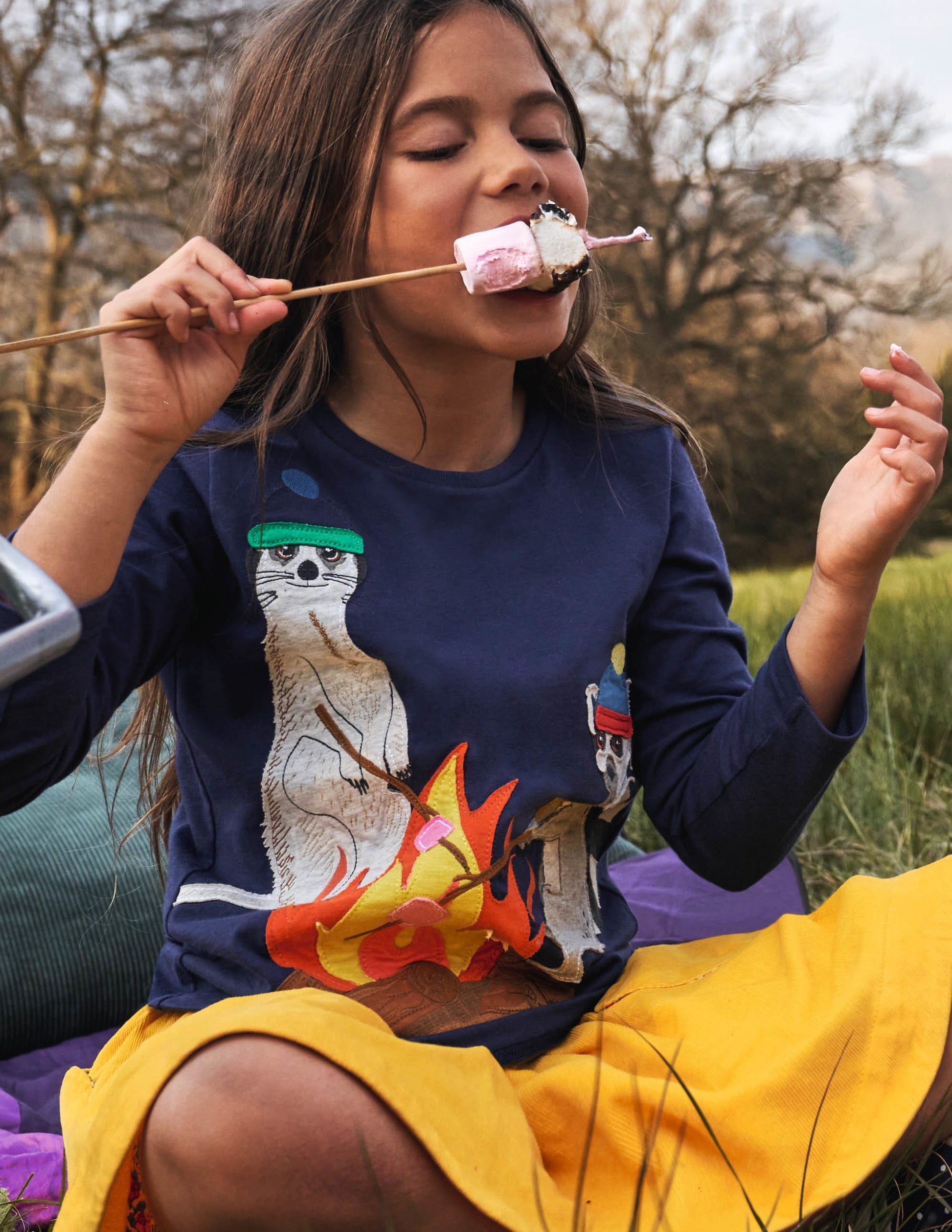 Big Appliqué T-shirt-Starboard Blue Camp Fire-6