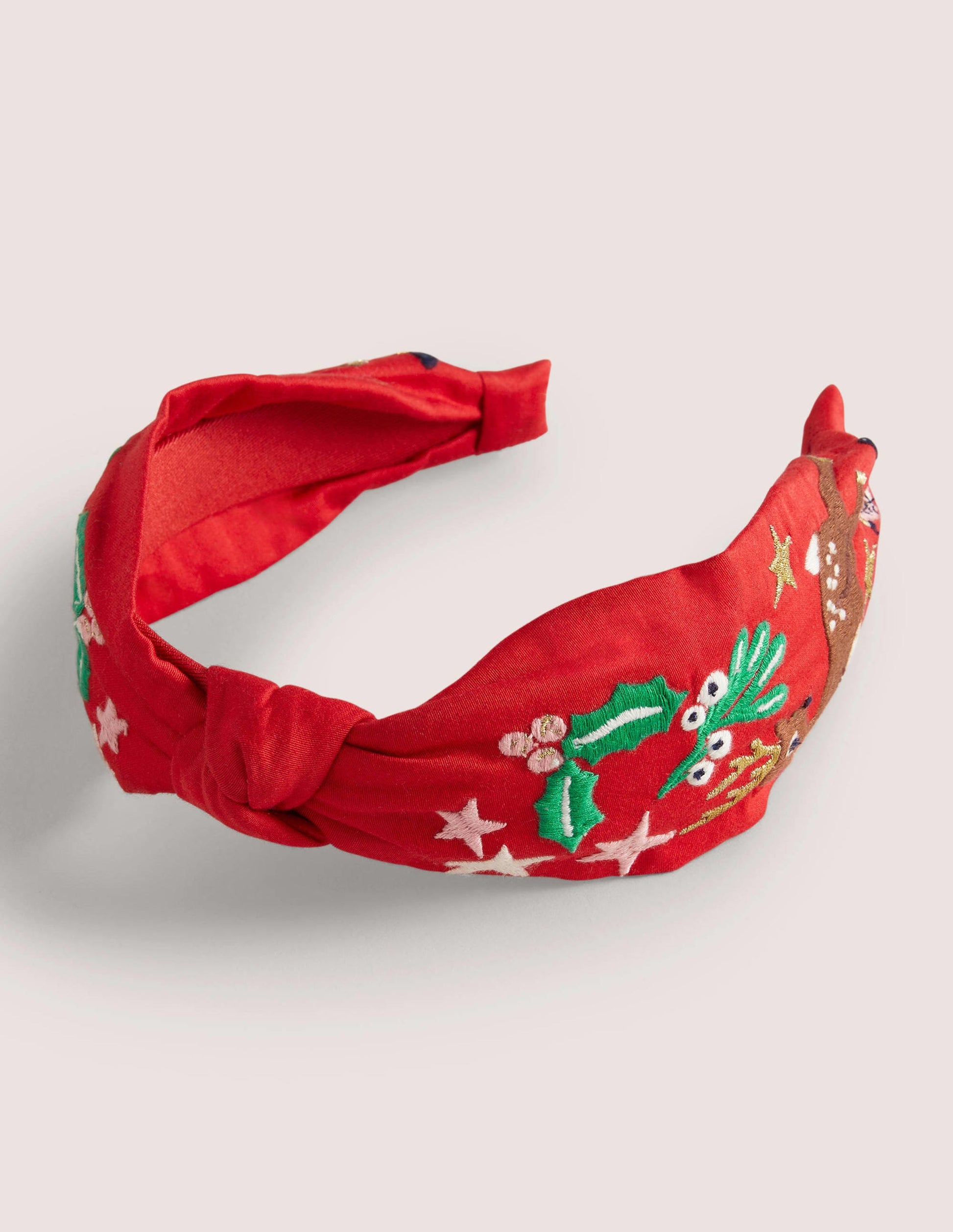 Twisted Knot Headband-Red Christmas-2