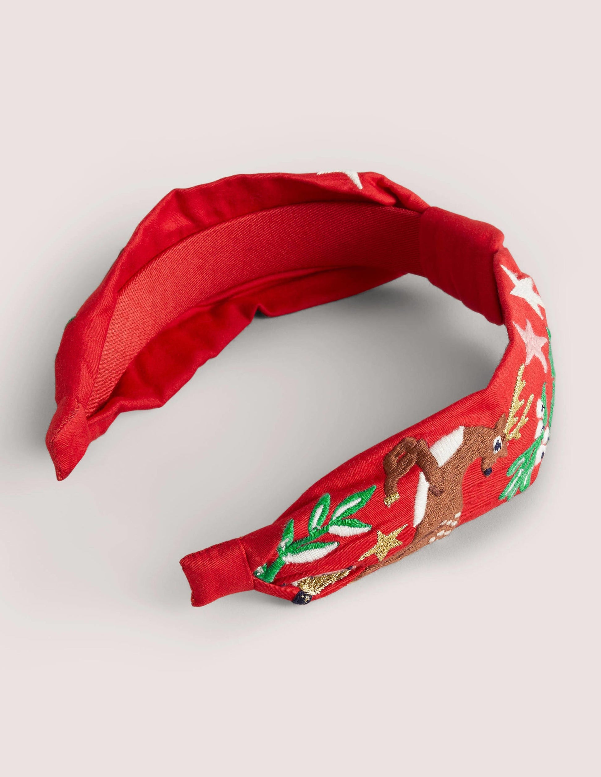 Twisted Knot Headband-Red Christmas-1