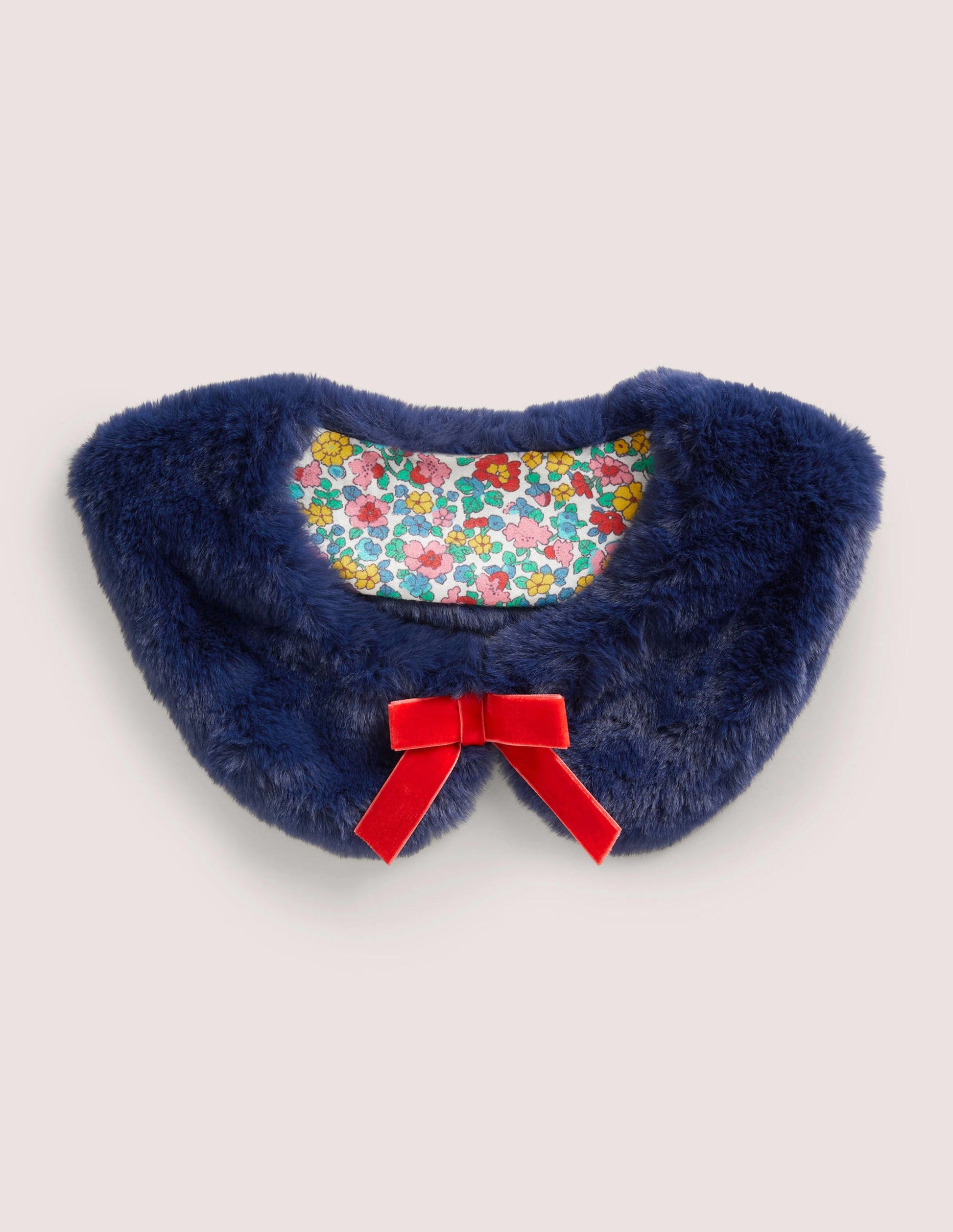 Faux Fur Collar-Navy-1