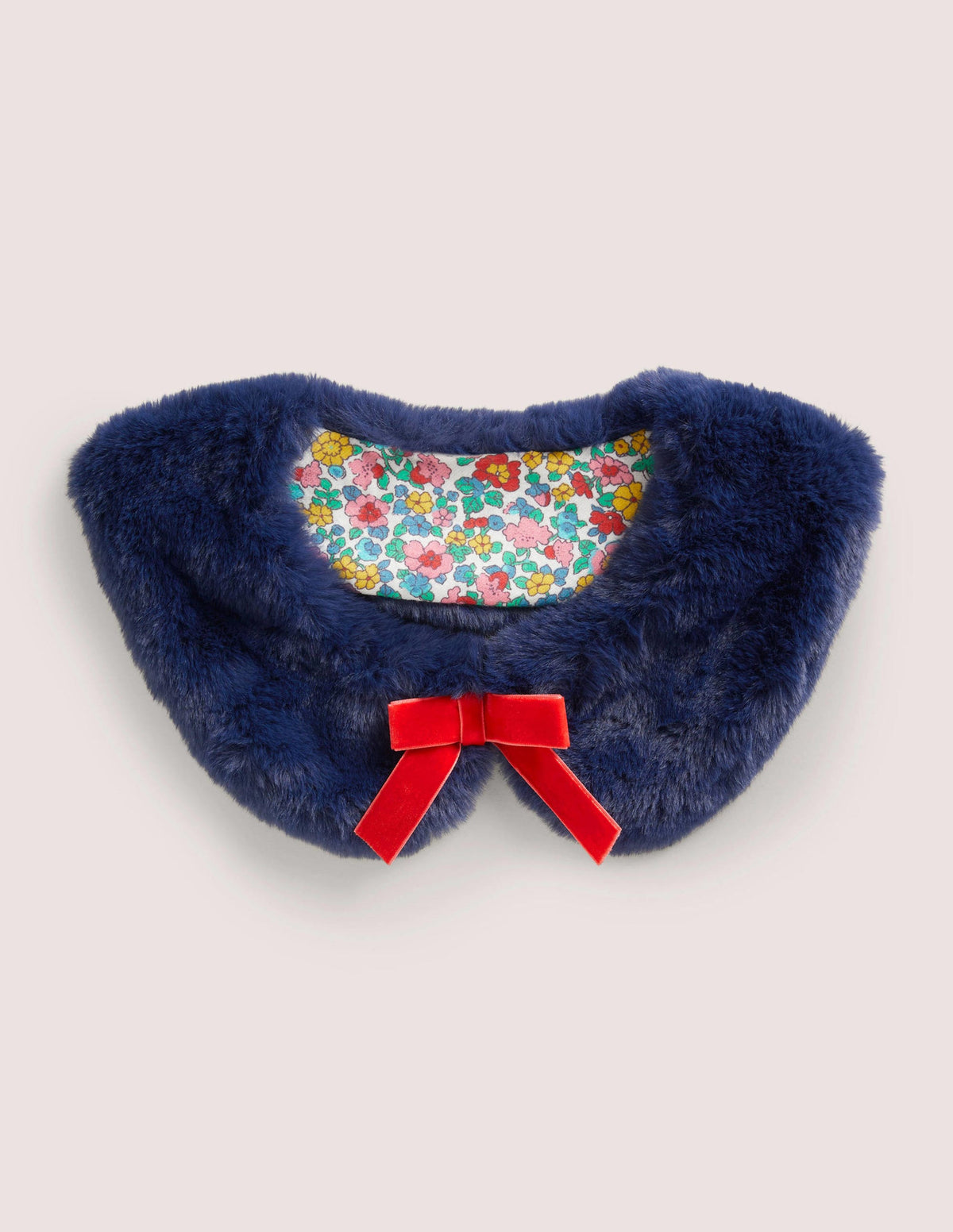 Faux Fur Collar-Navy - Image 1