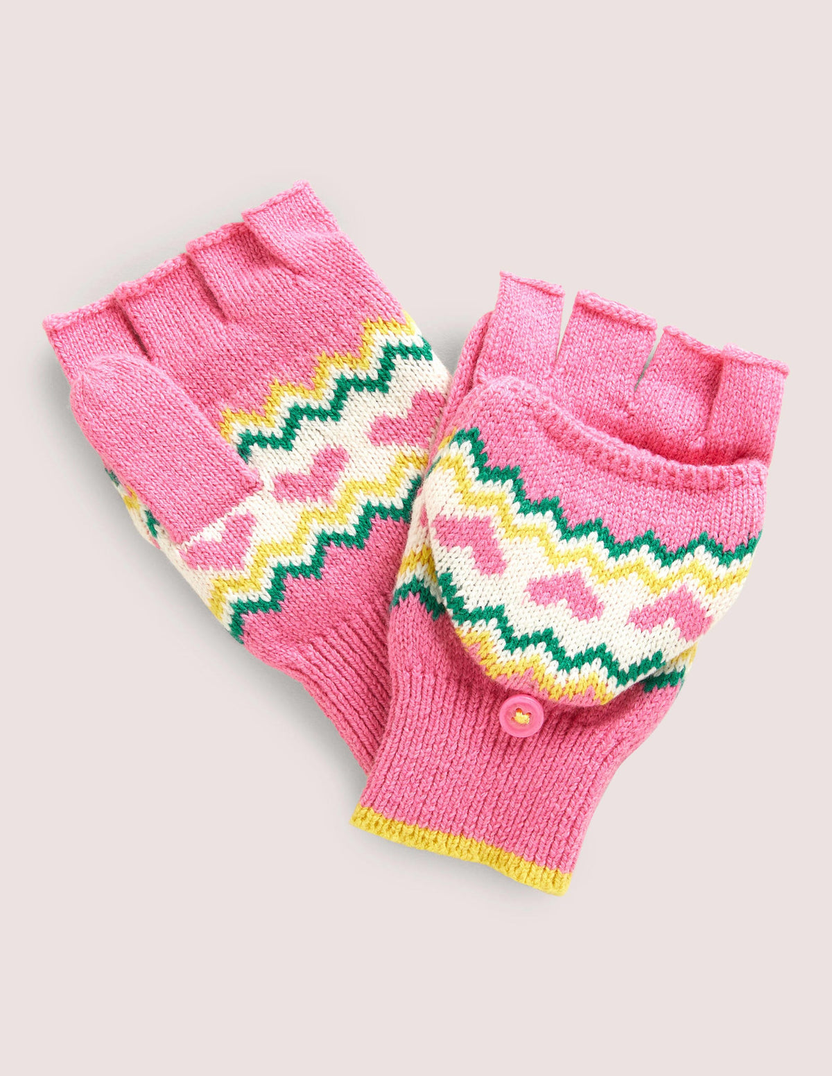 Fair Isle Mittens-Pink-1
