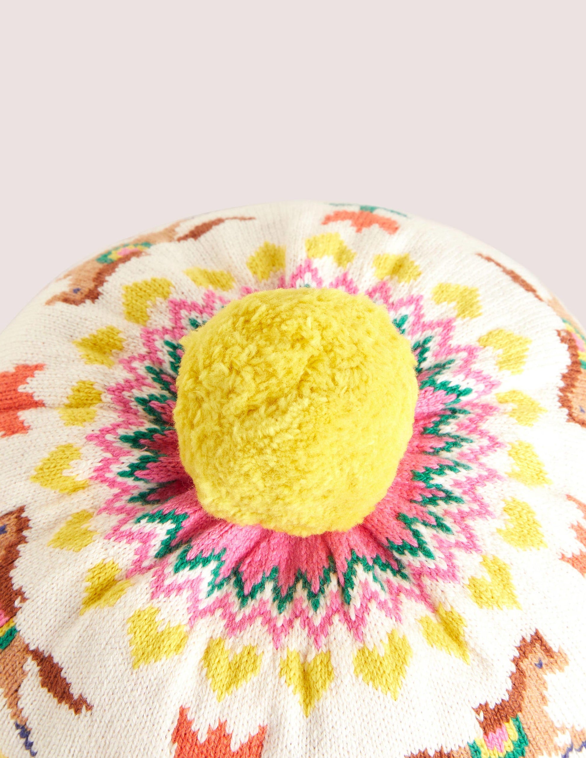 Fair Isle Beret-Pink Horse-2
