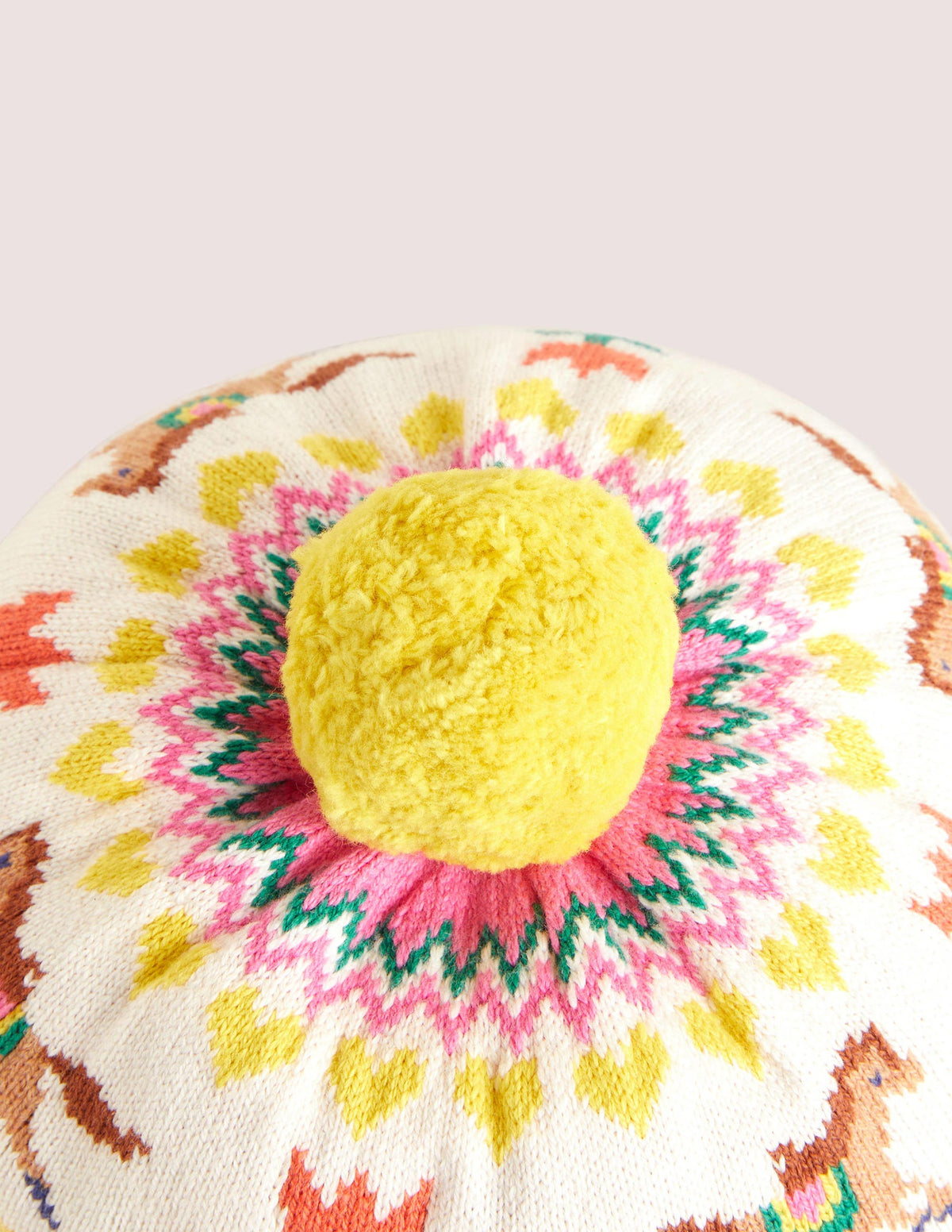 Fair Isle Beret-Pink Horse - Image 2