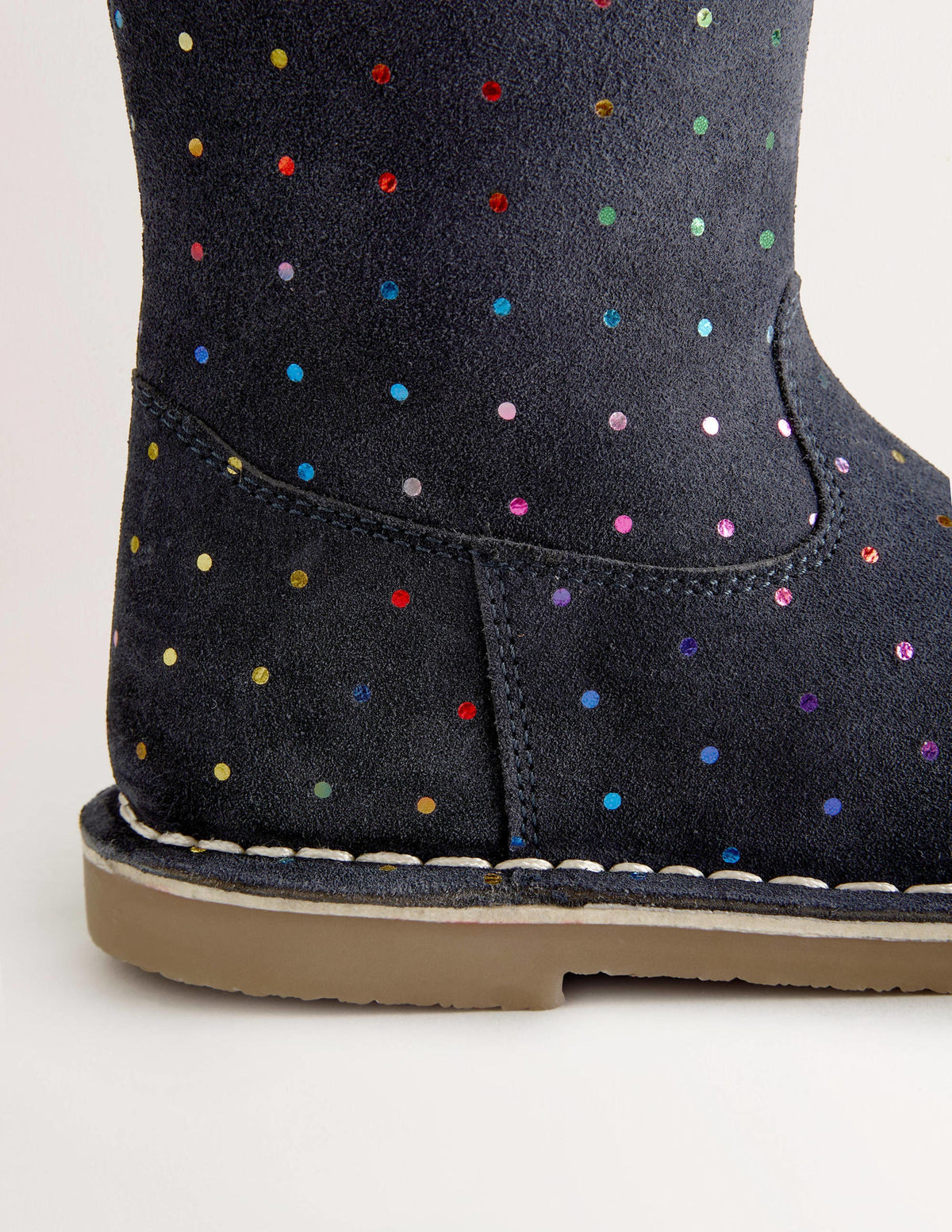 Navy Spots Tall Suede Boots-College Navy Multi Spot - Image 3