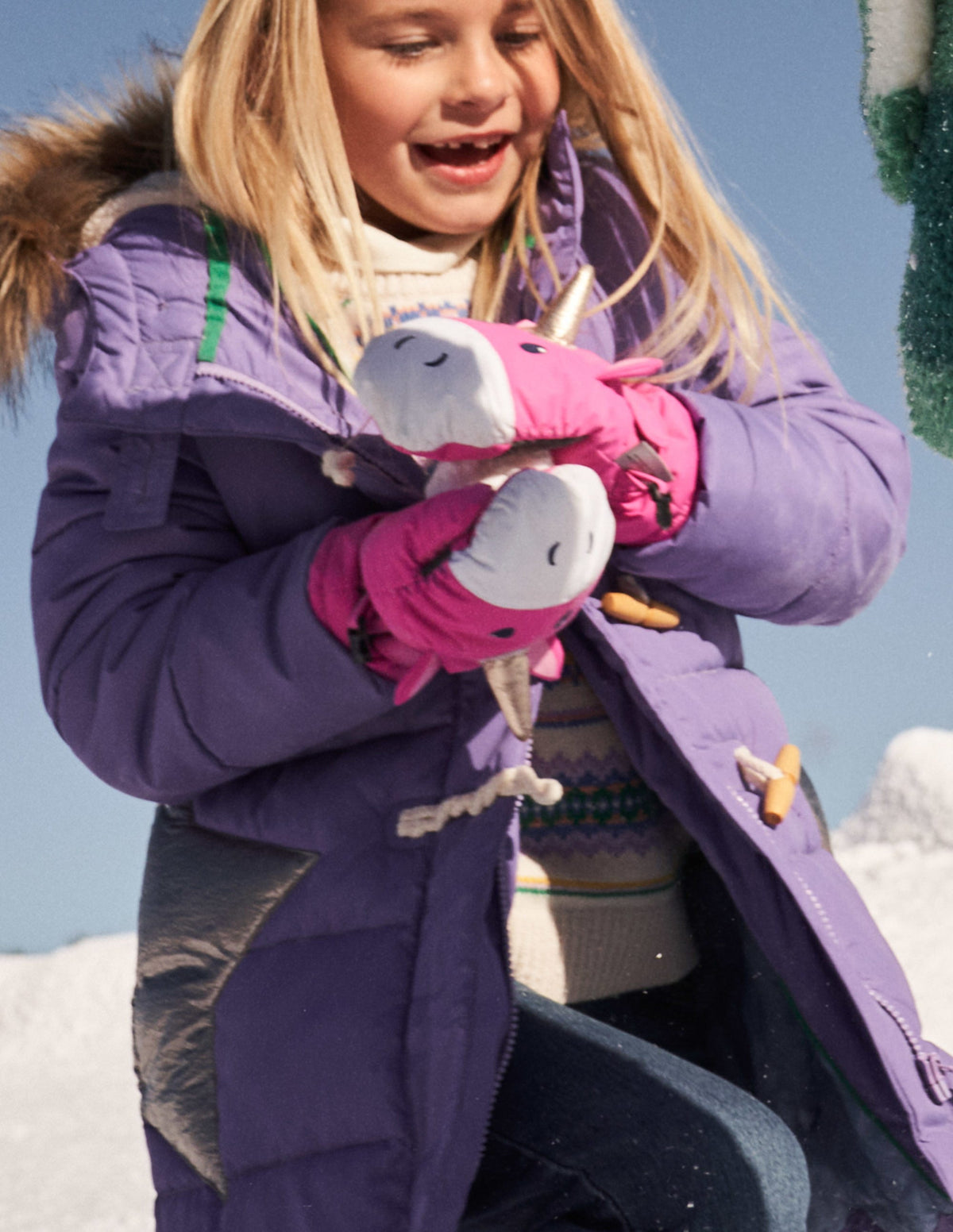 Novelty All Weather Mittens-Pink Unicorn - Image 3