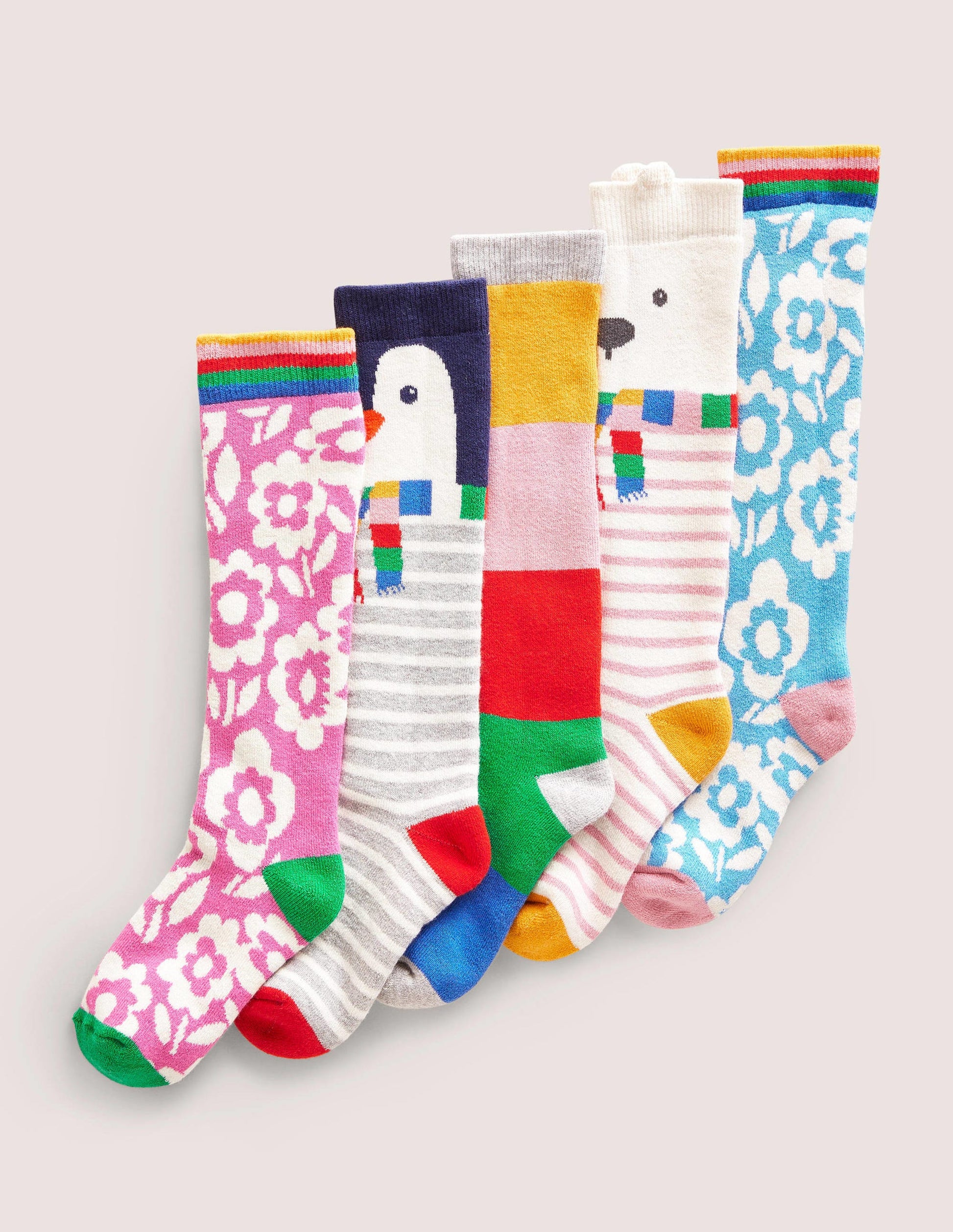 Ski Socks 5 Pack-Arctic Animals-1