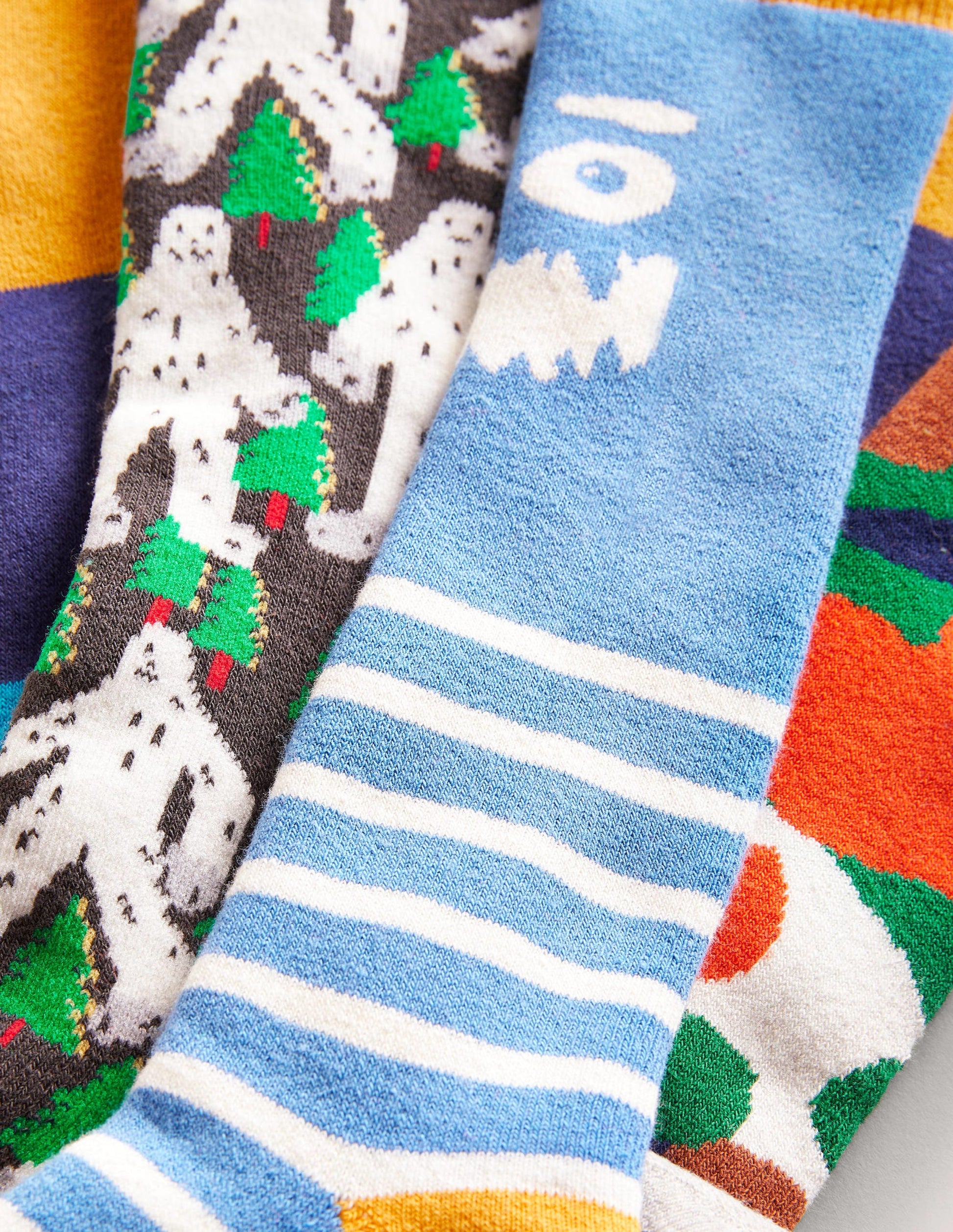 Ski Socks 5 Pack-Winter Multi-3