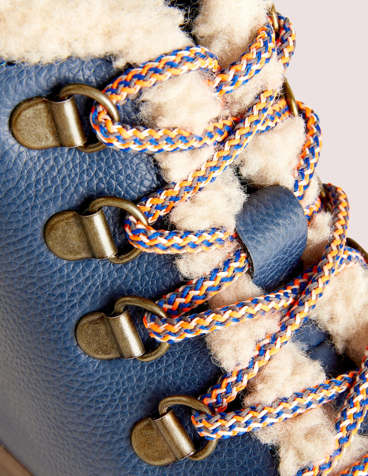 Leather Lace Up Boots-Navy - Image 3