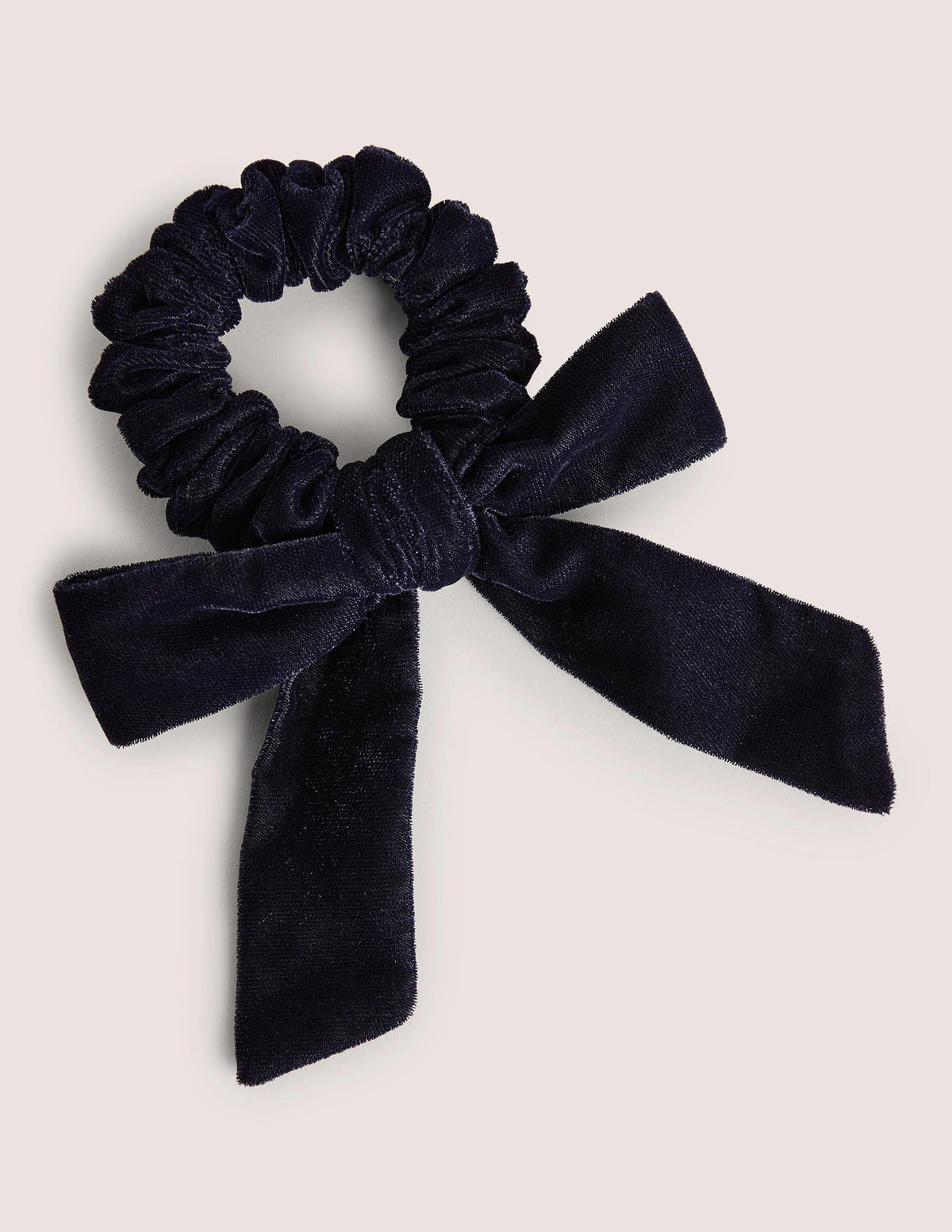 Bow Scrunchie-Navy Velvet-1