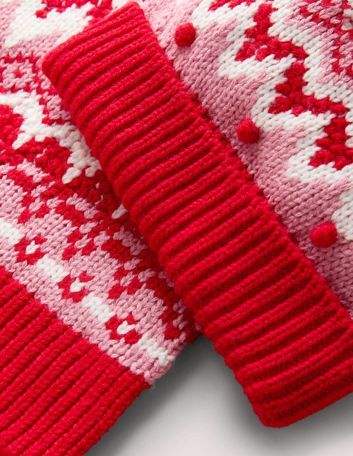 Fair Isle Hat and Scarf set-Pink - Image 2