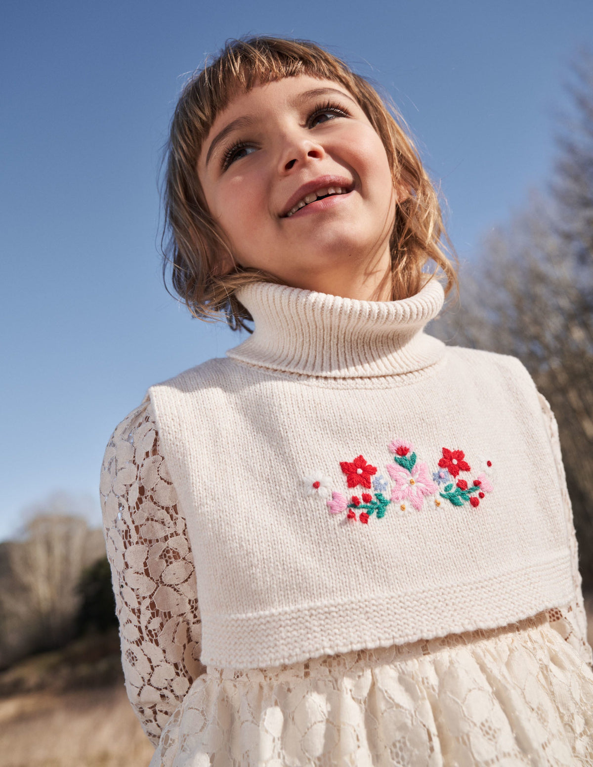 Knitted Neck Warmer-Ecru Marl - Image 5