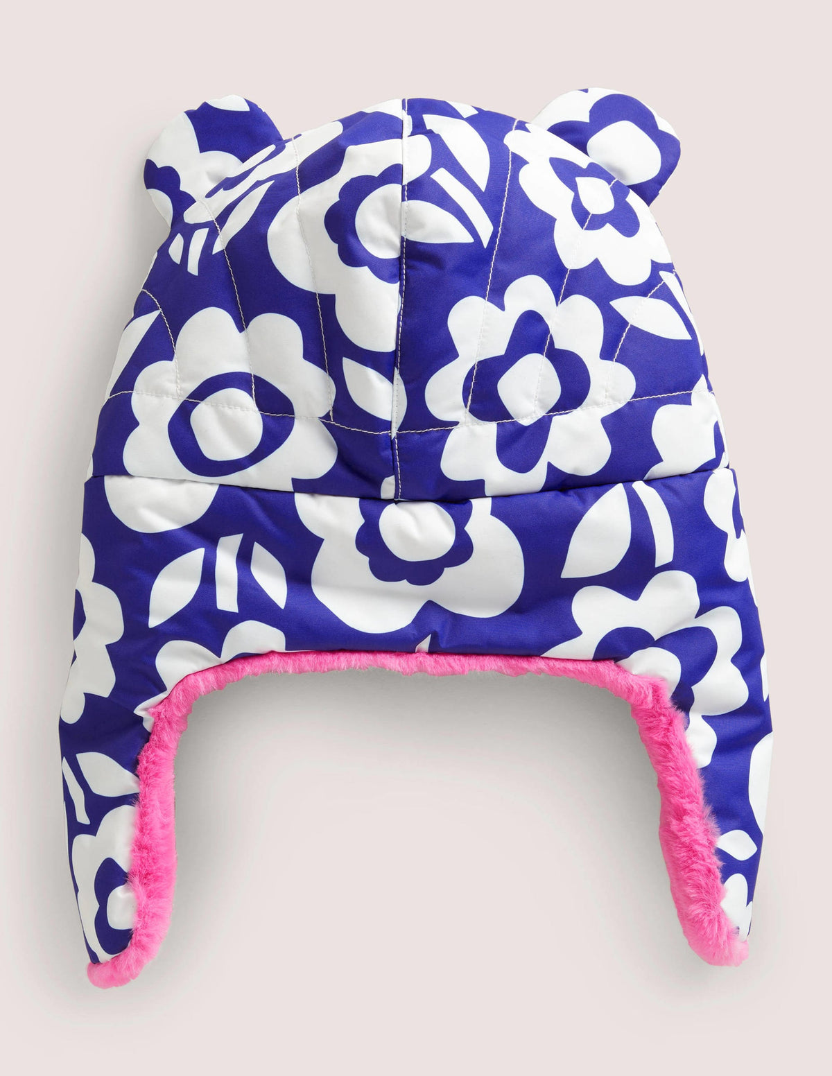 Ear Flap Hat-Blue/Ivory Floral - Image 2