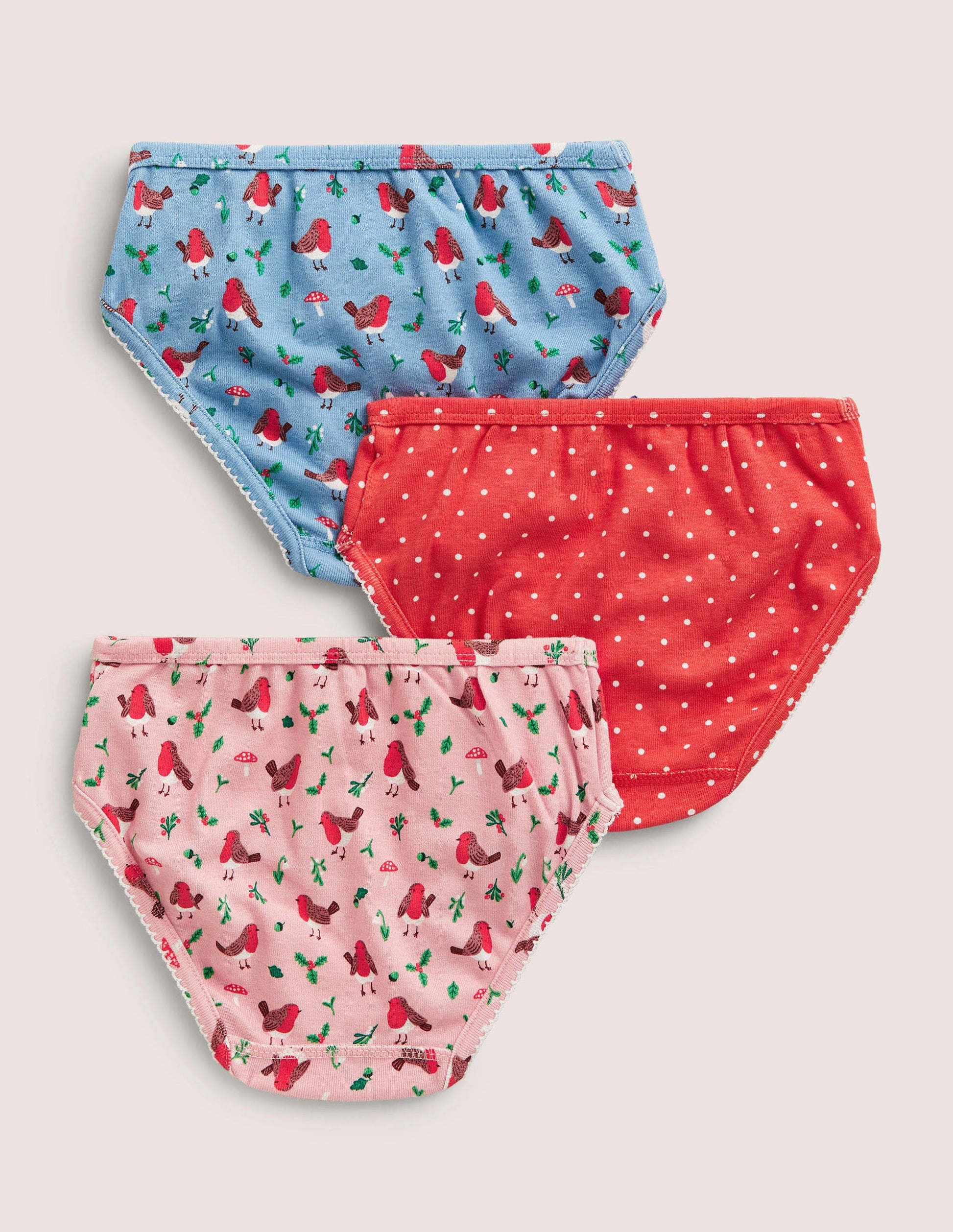 Girls 3 Pack Pants-Boto Pink Robins-2