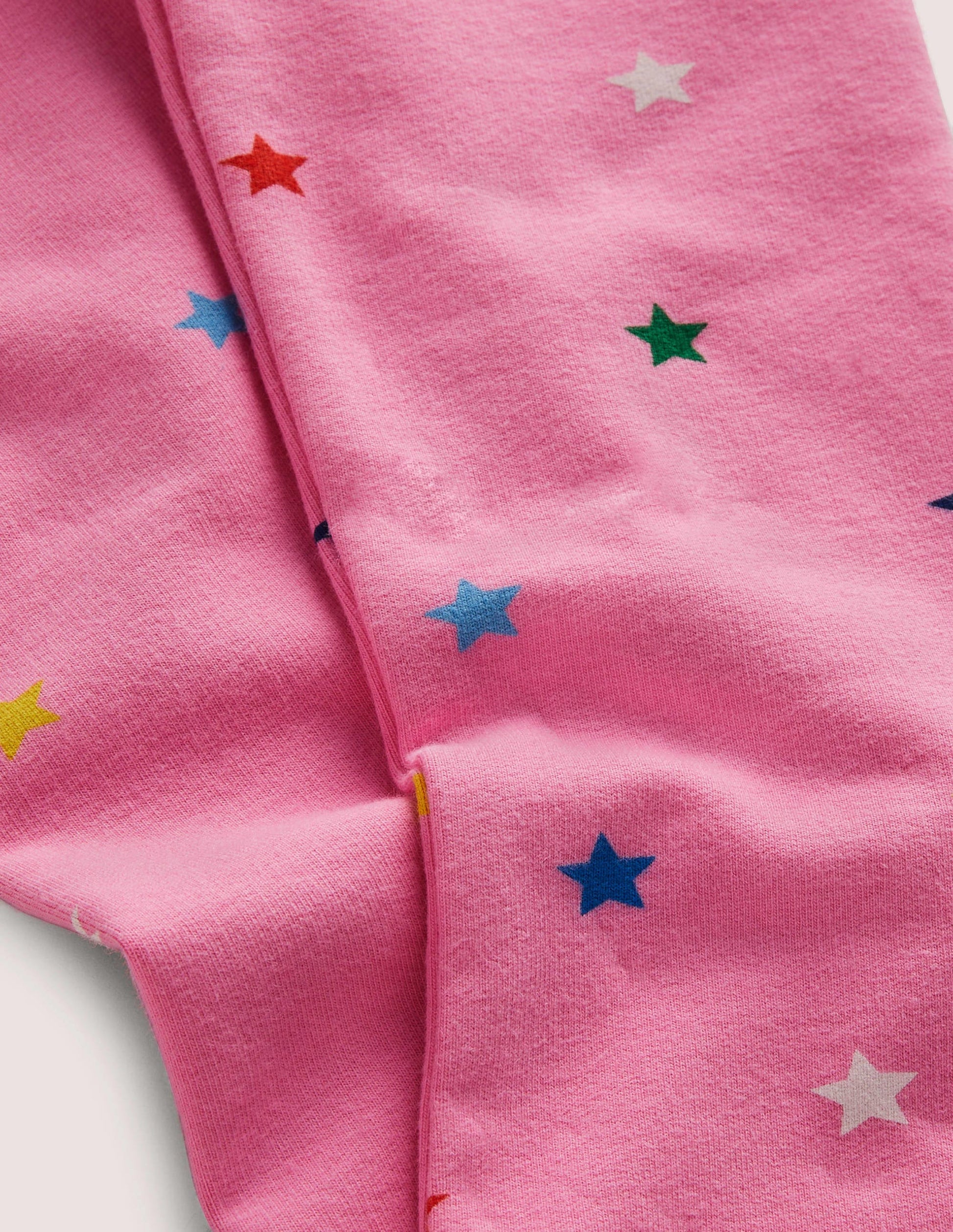 Fun Cosy Leggings-Bright Petal Pink Stars-3