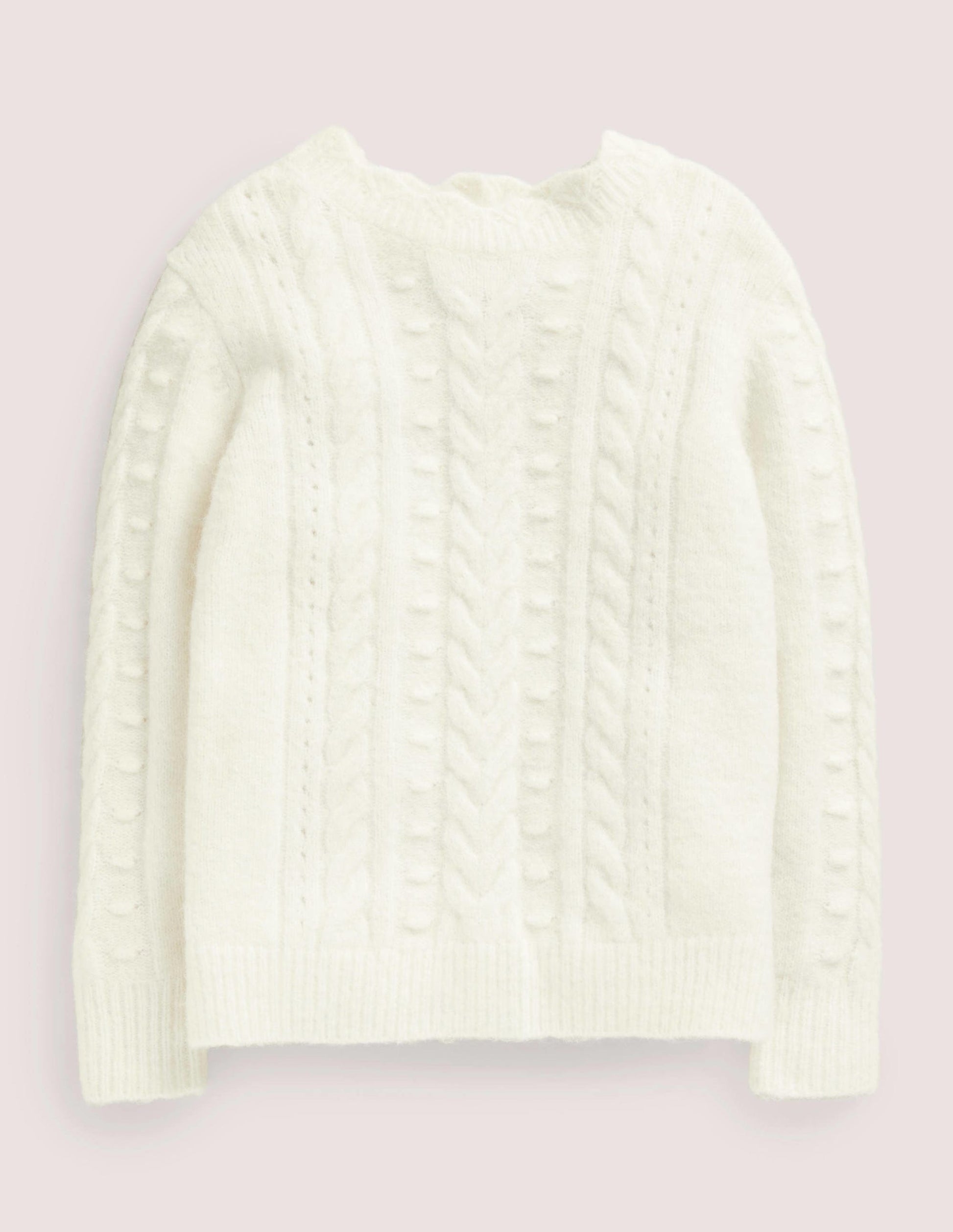 Pointelle Cable Jumper-Ecru Marl-1