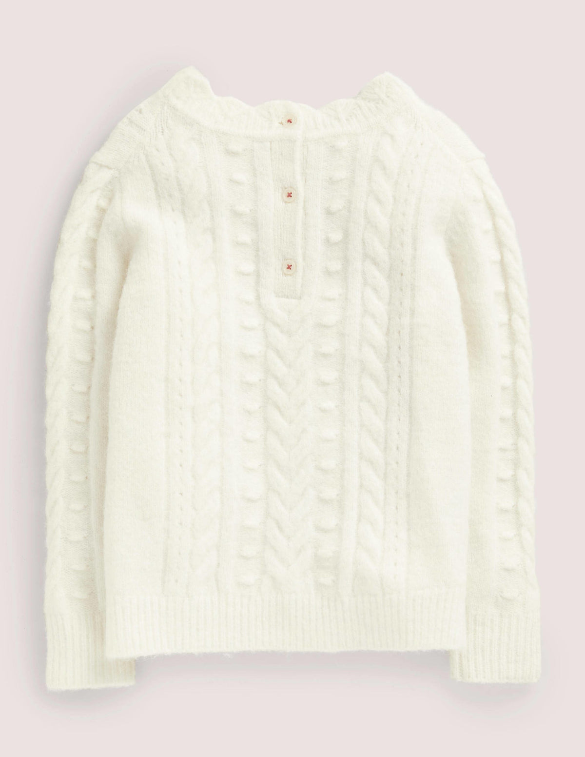 Pointelle Cable Jumper-Ecru Marl-2
