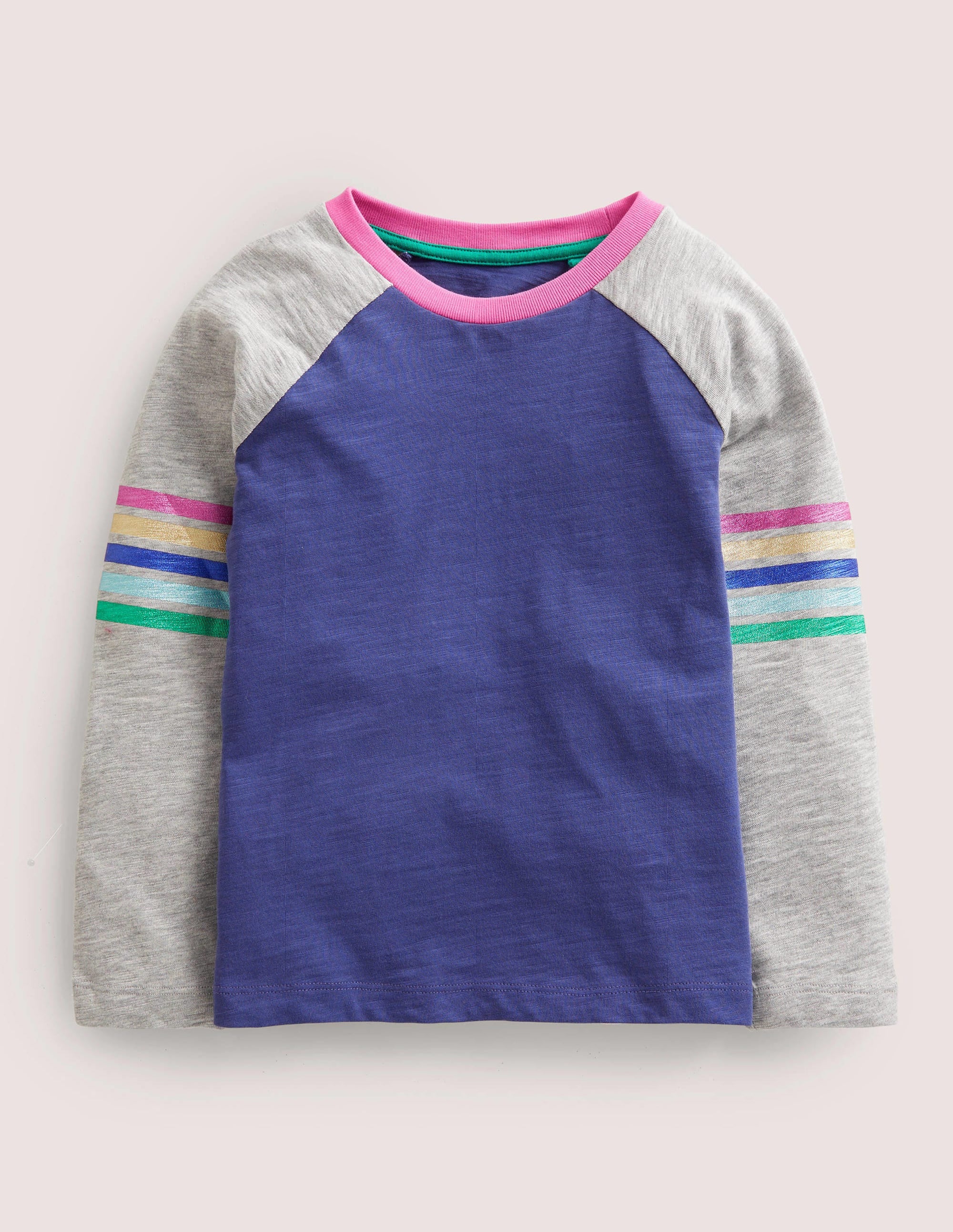 Slub Raglan T-shirt-Starboard Blue Metallic - Image 1
