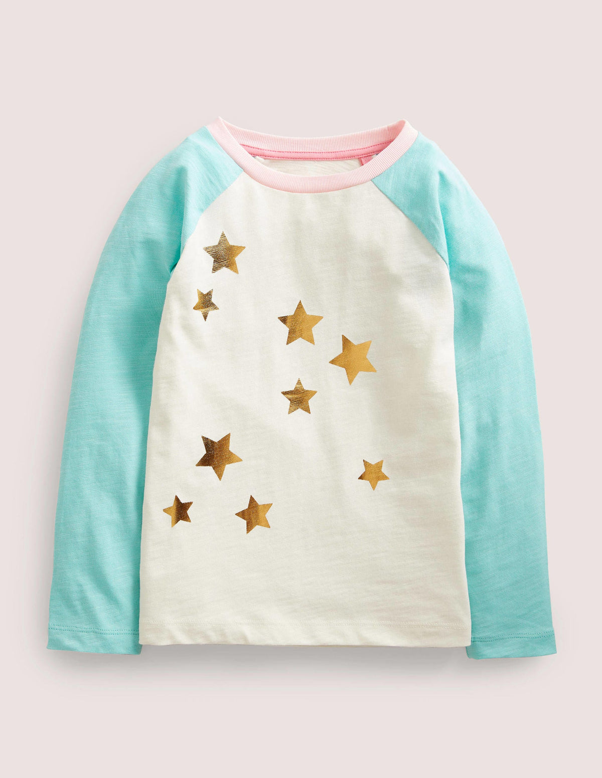 Slub Raglan T-shirt-Ivory/Gold Confetti Star - Image 1