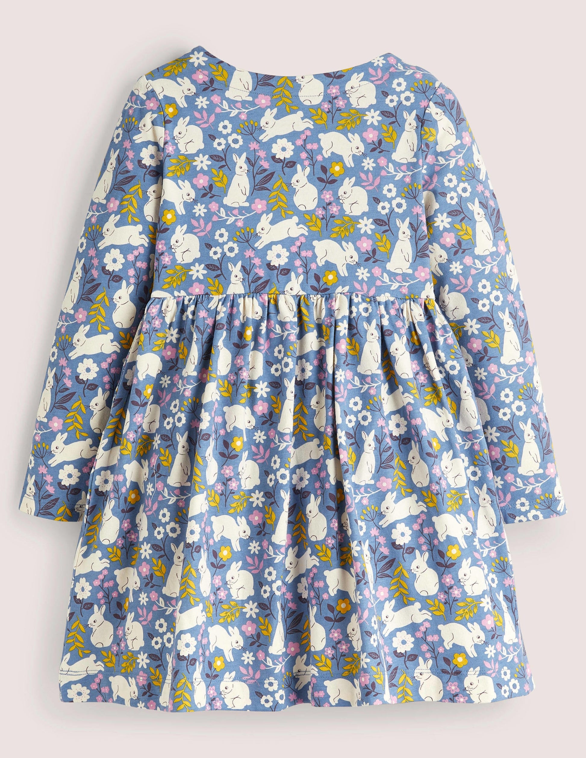 Long Sleeve Fun Jersey Dress-Riviera Blue Bunny-2
