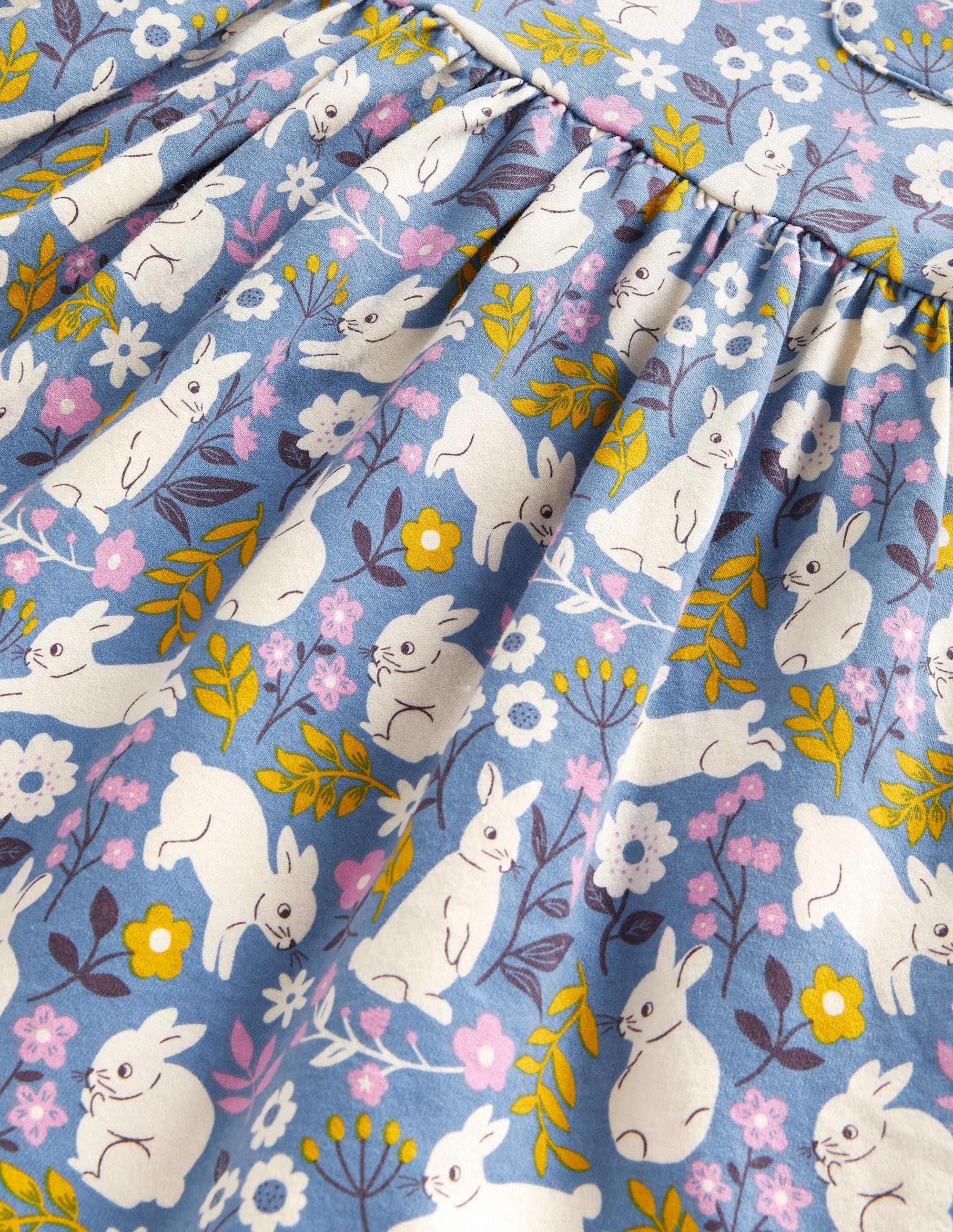 Long Sleeve Fun Jersey Dress-Riviera Blue Bunny - Image 3