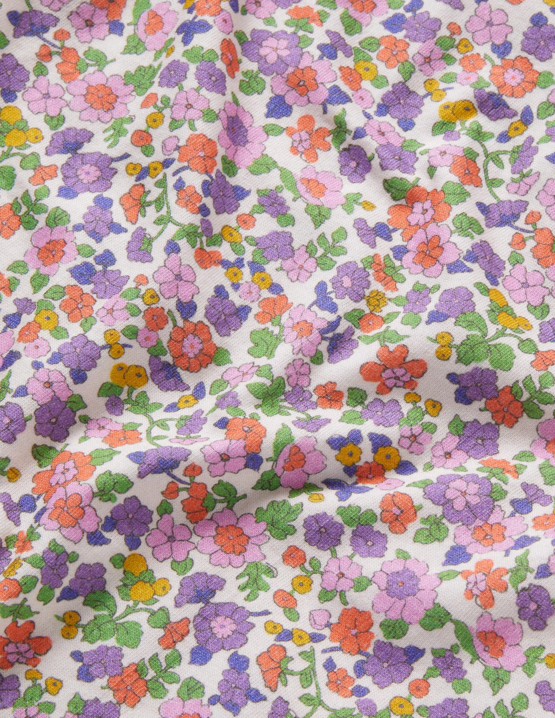 Roll Neck Supersoft T-shirt-Ivory/Aster Purple Floral-3