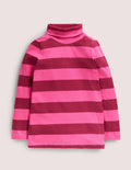 Roll Neck Supersoft T-shirt-Party Pink/Damson Burgundy