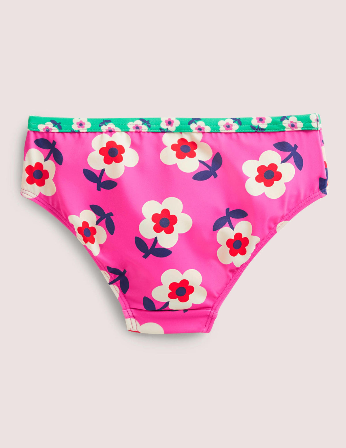 Patterned Bikini Bottoms-Tickled Pink Daisy-2