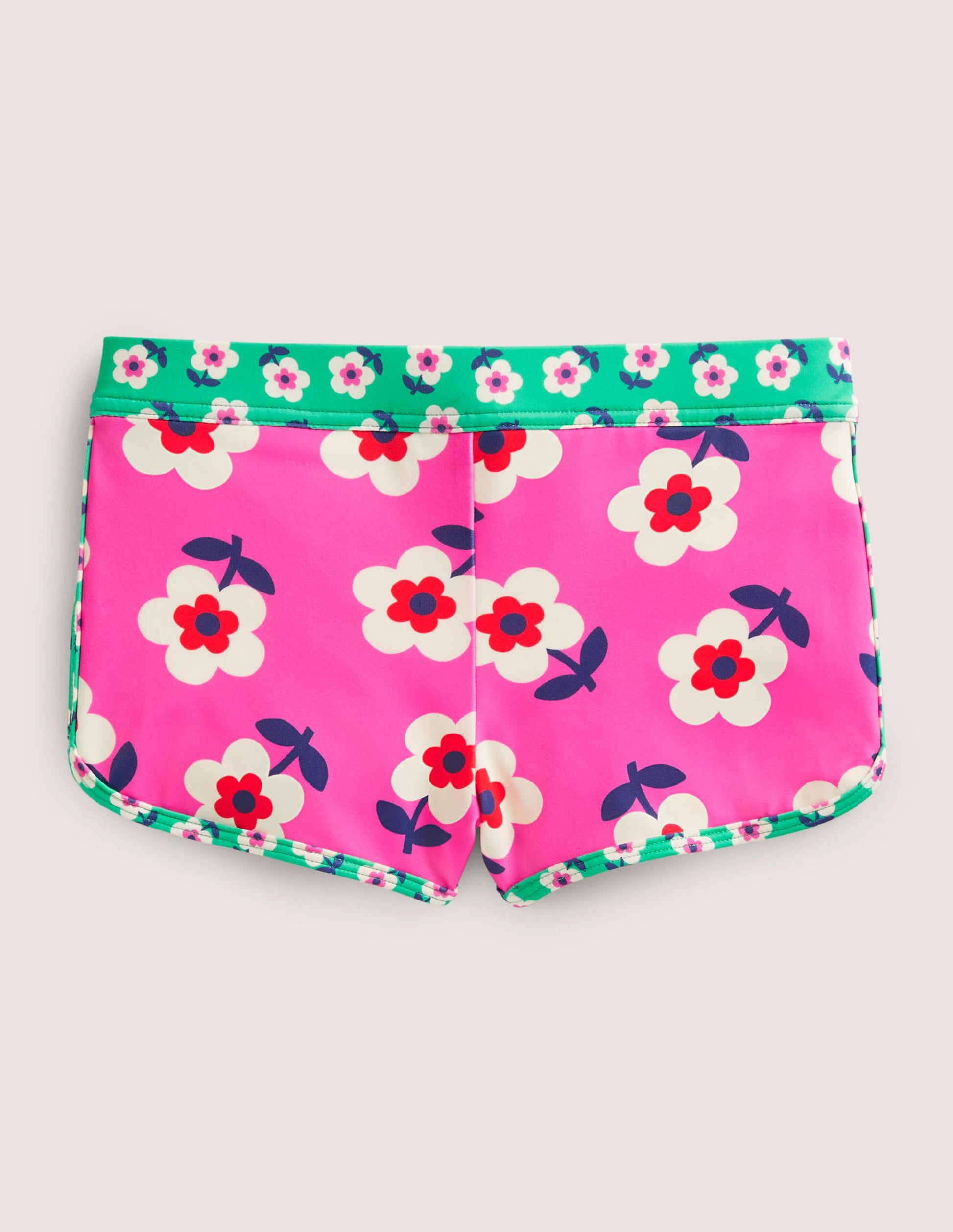 Patterned Swim Shorts-Tickled Pink Daisy-2