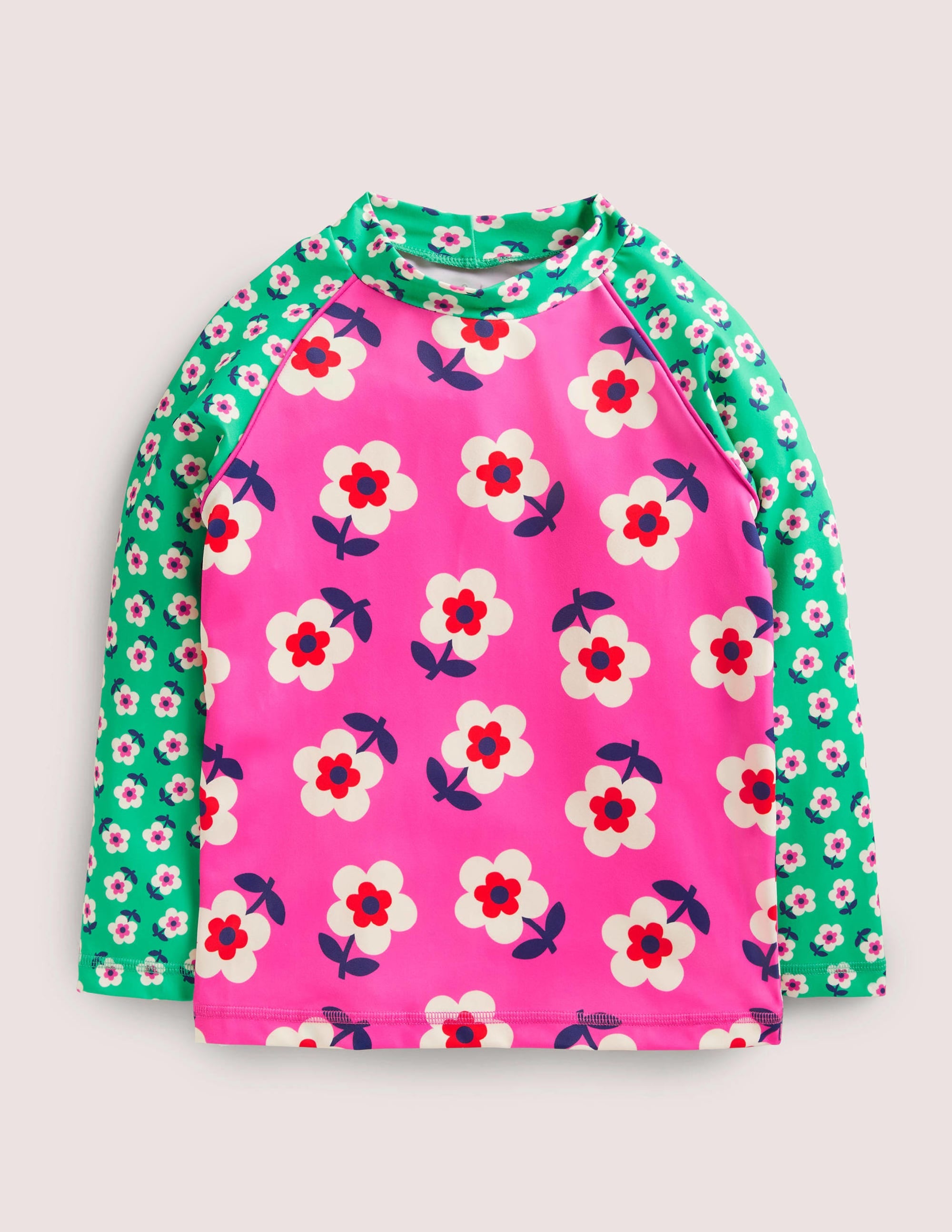 Patterned Rash Vest-Tickled Pink Daisy - Image 1