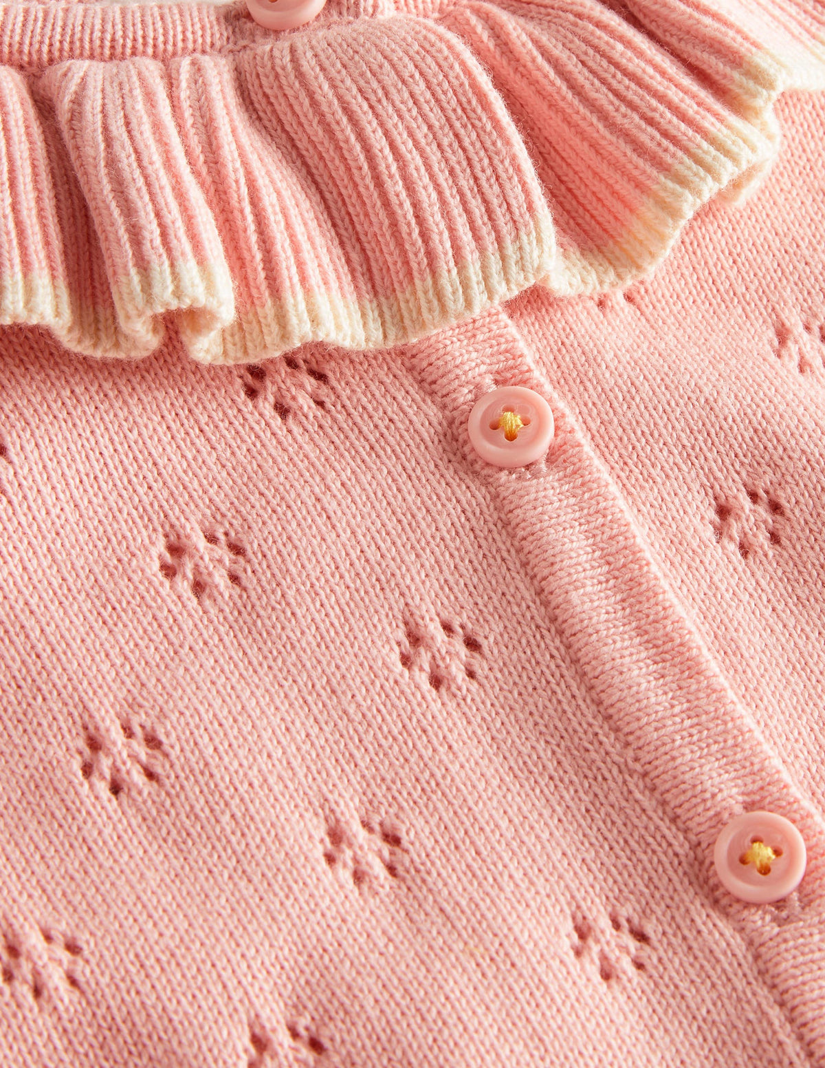 Collared Pointelle Cardigan-Boto Pink-3