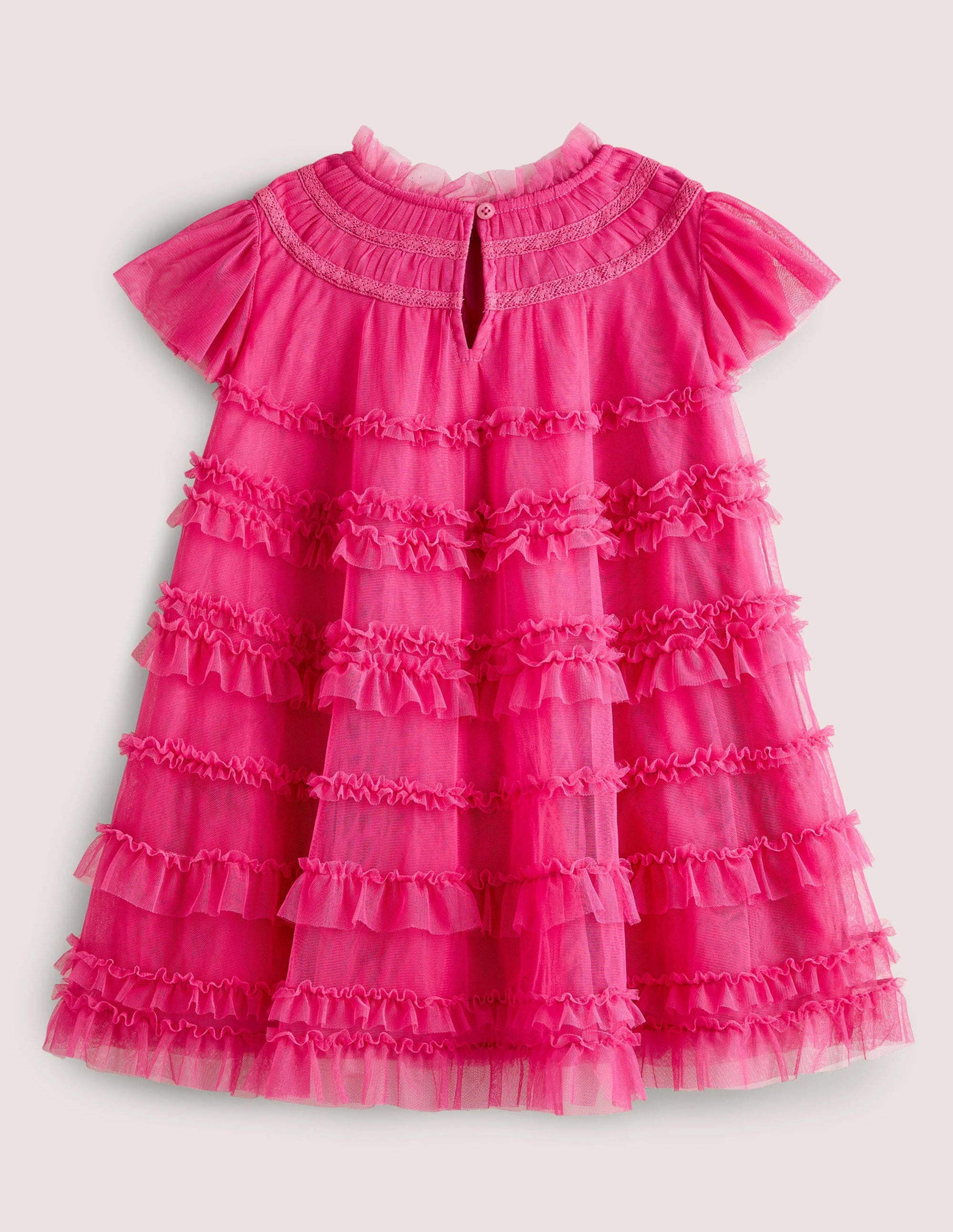 Pink Tulle Tiered Party Dress-Sweet Pink - Image 2