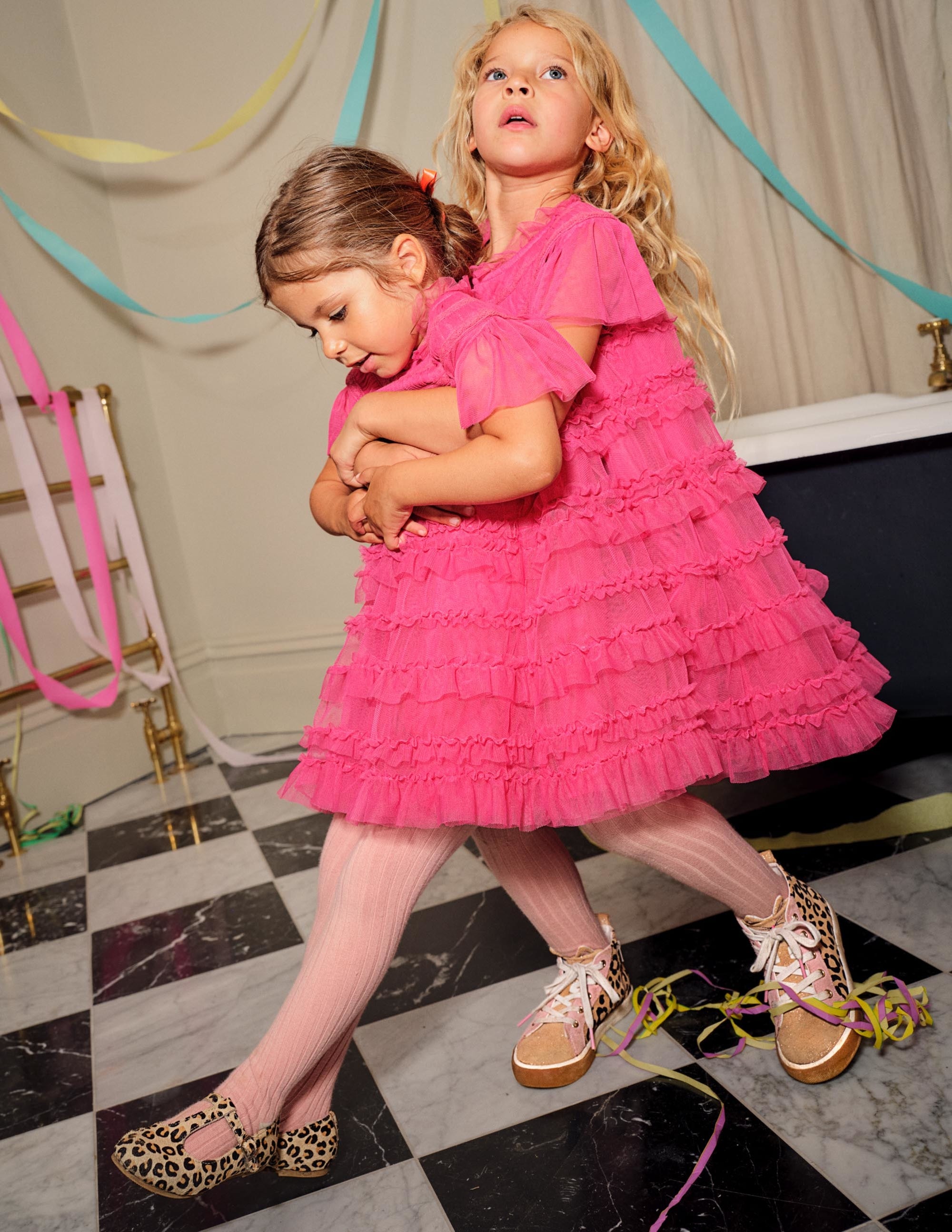 Pink Tulle Tiered Party Dress-Sweet Pink - Image 7