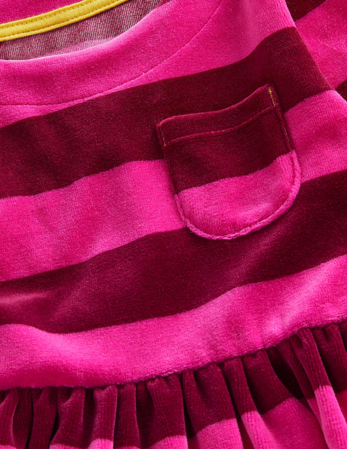Velour Stripe Dress-Shocking Pink/ Damson Burgundy-3
