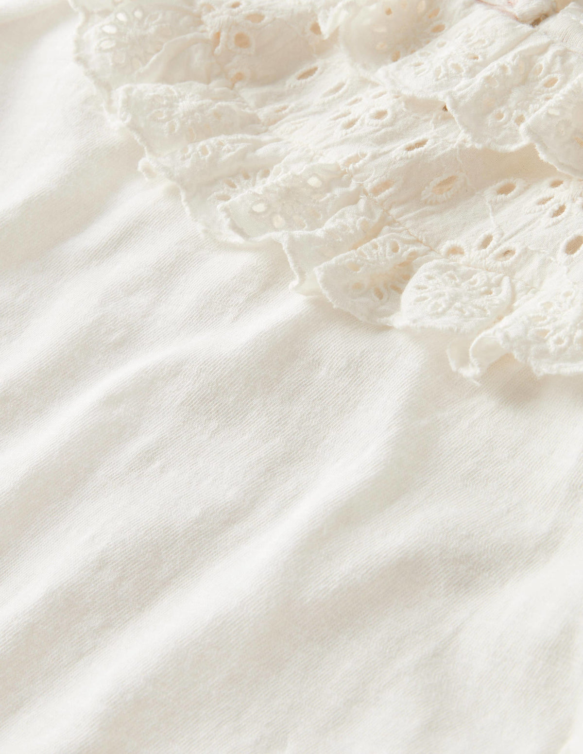 Frill Broderie Jersey Top-Ivory-3