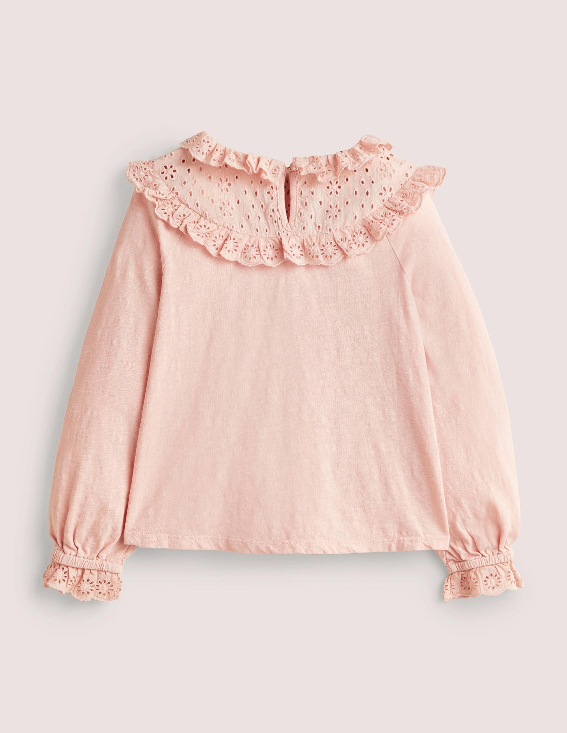 Frill Broderie Jersey Top-Provence Dusty Pink-2
