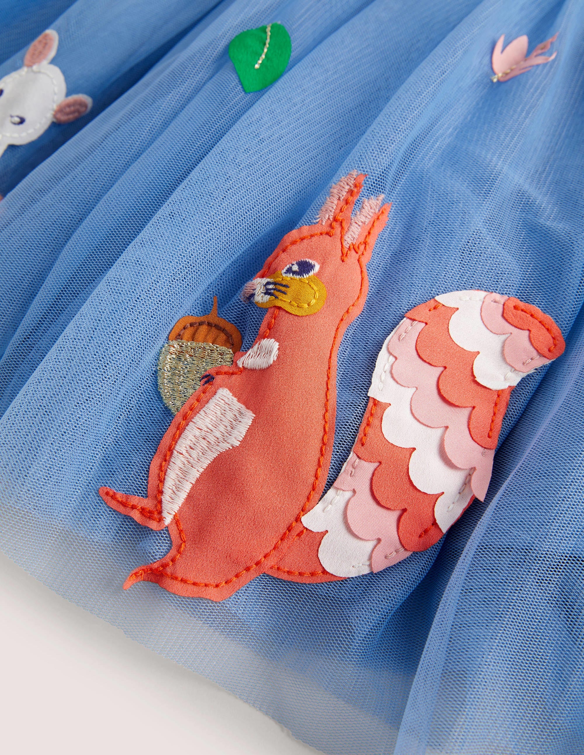 Tulle Appliqué Skirt-Riviera Blue Woodland Animals - Image 3